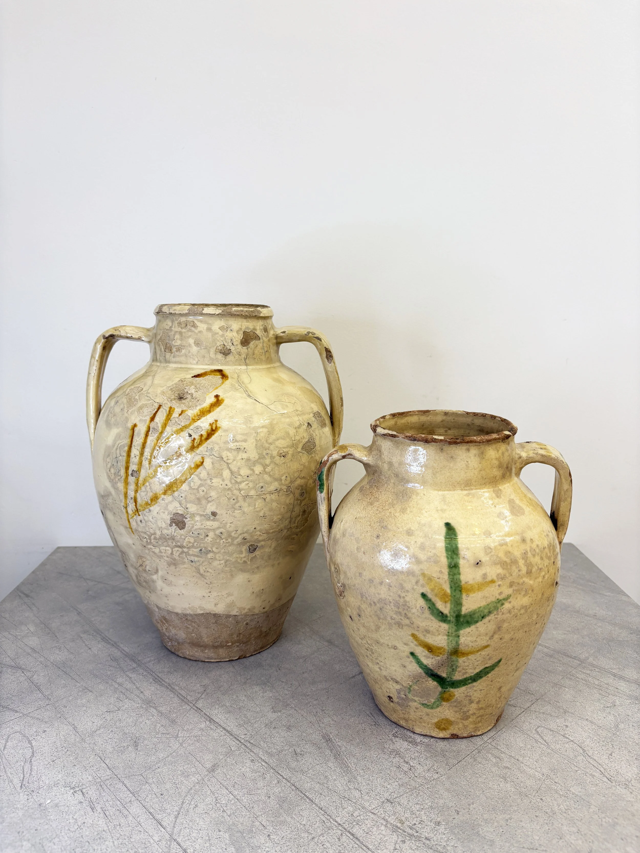 antique rustic Calabrese confit pots