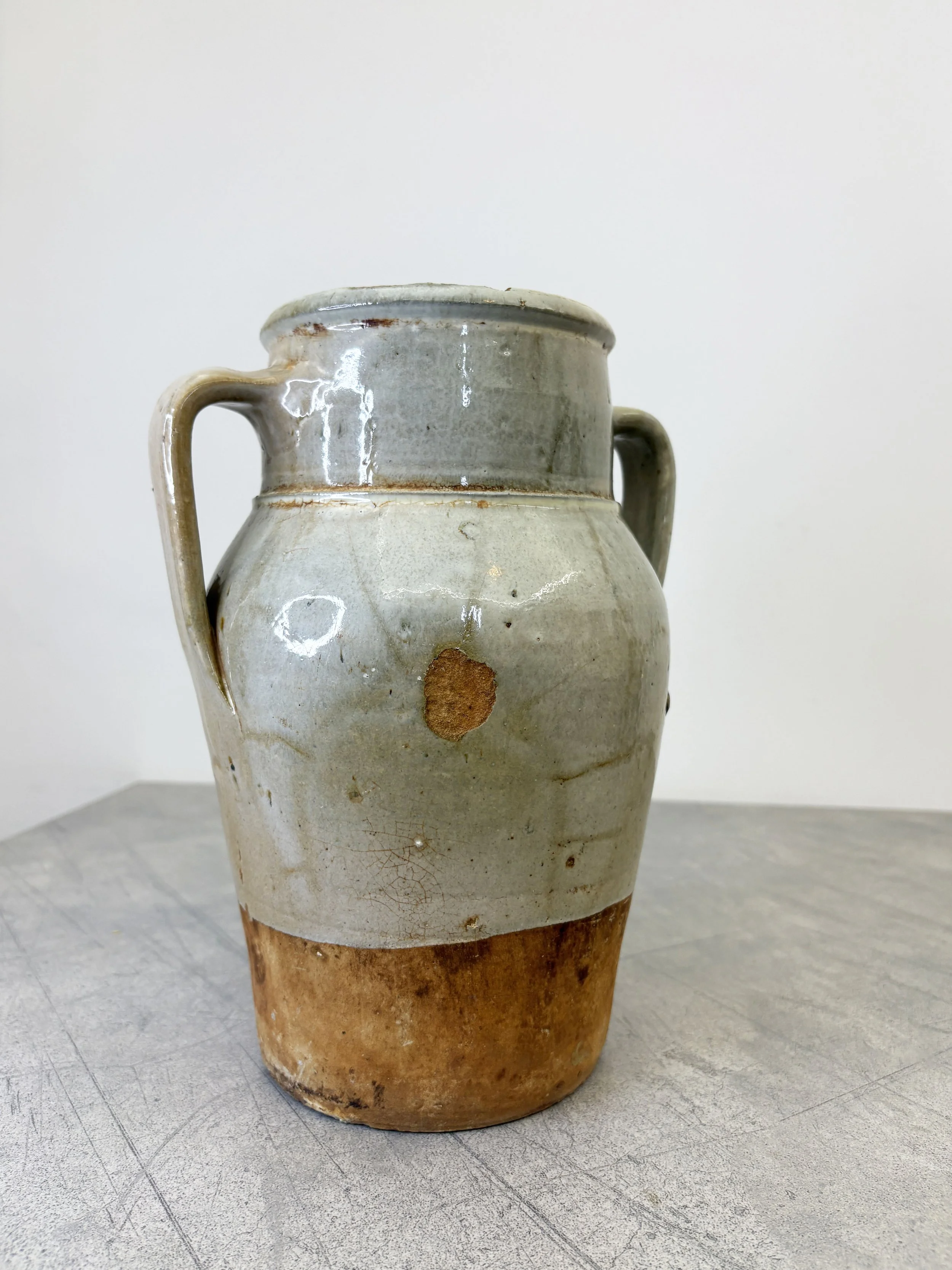 light grey glaze pot from Calabria