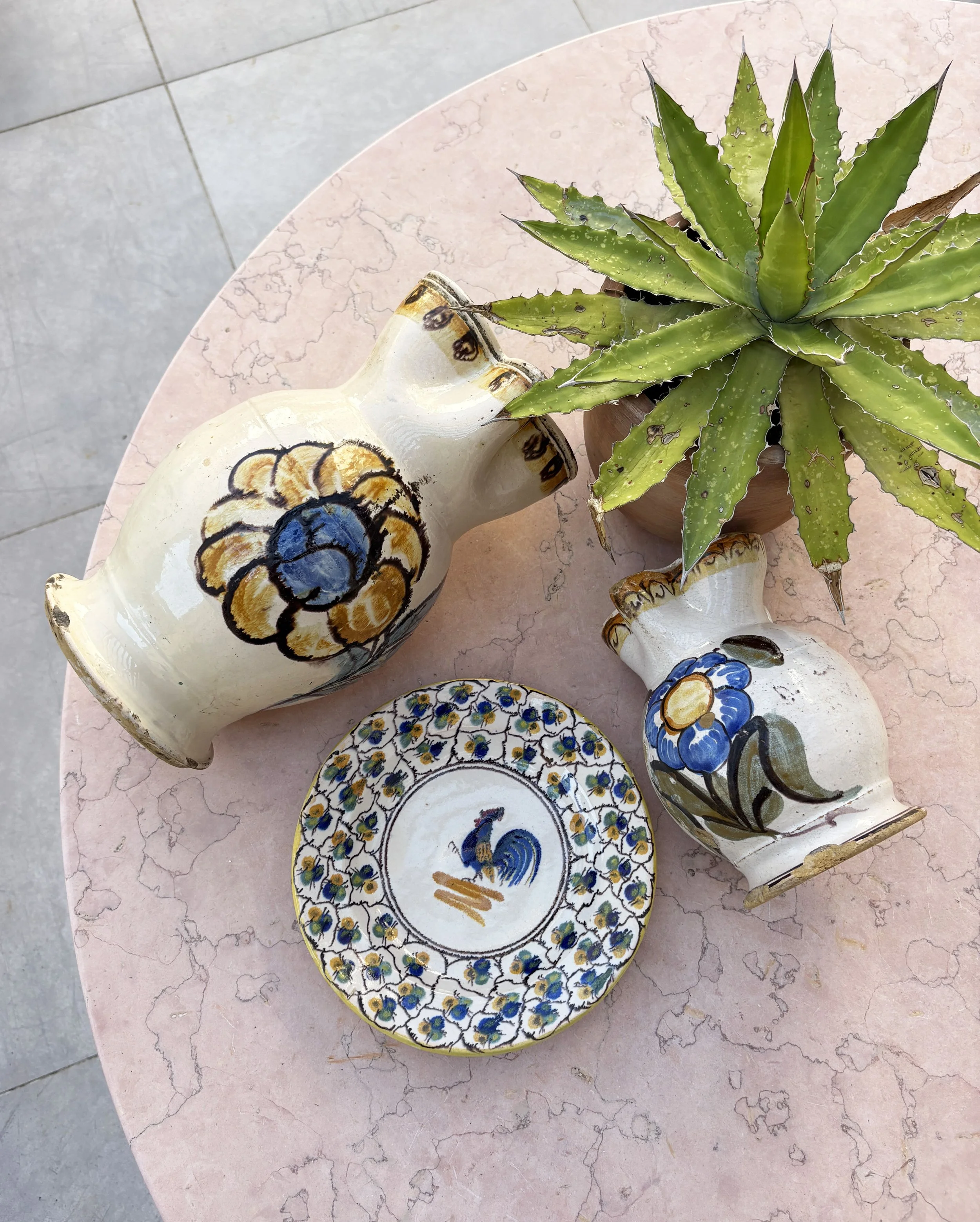 antique hand painted ceramic tableware Puglia