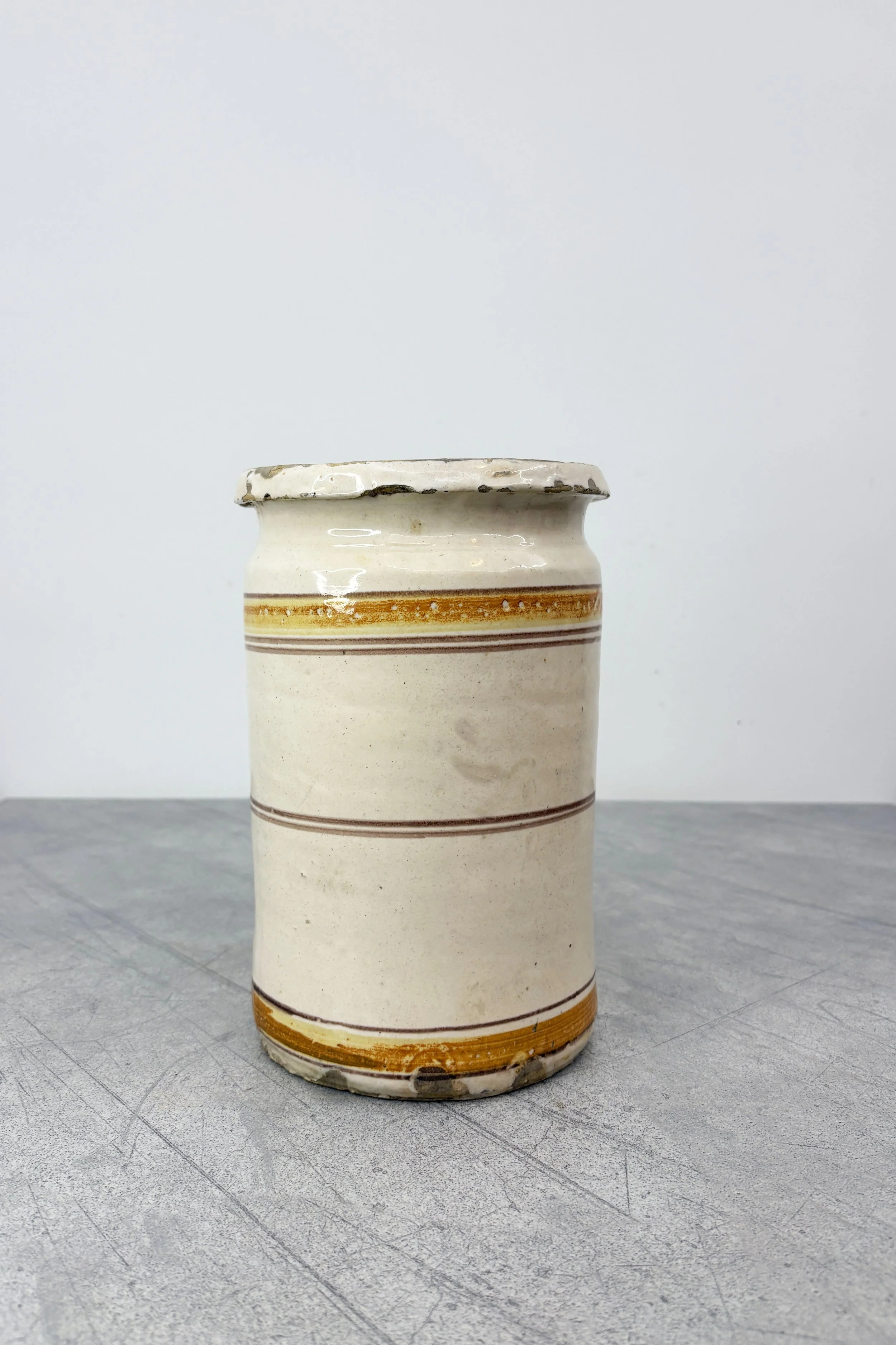 antique Italian hand painted pharmacy jar