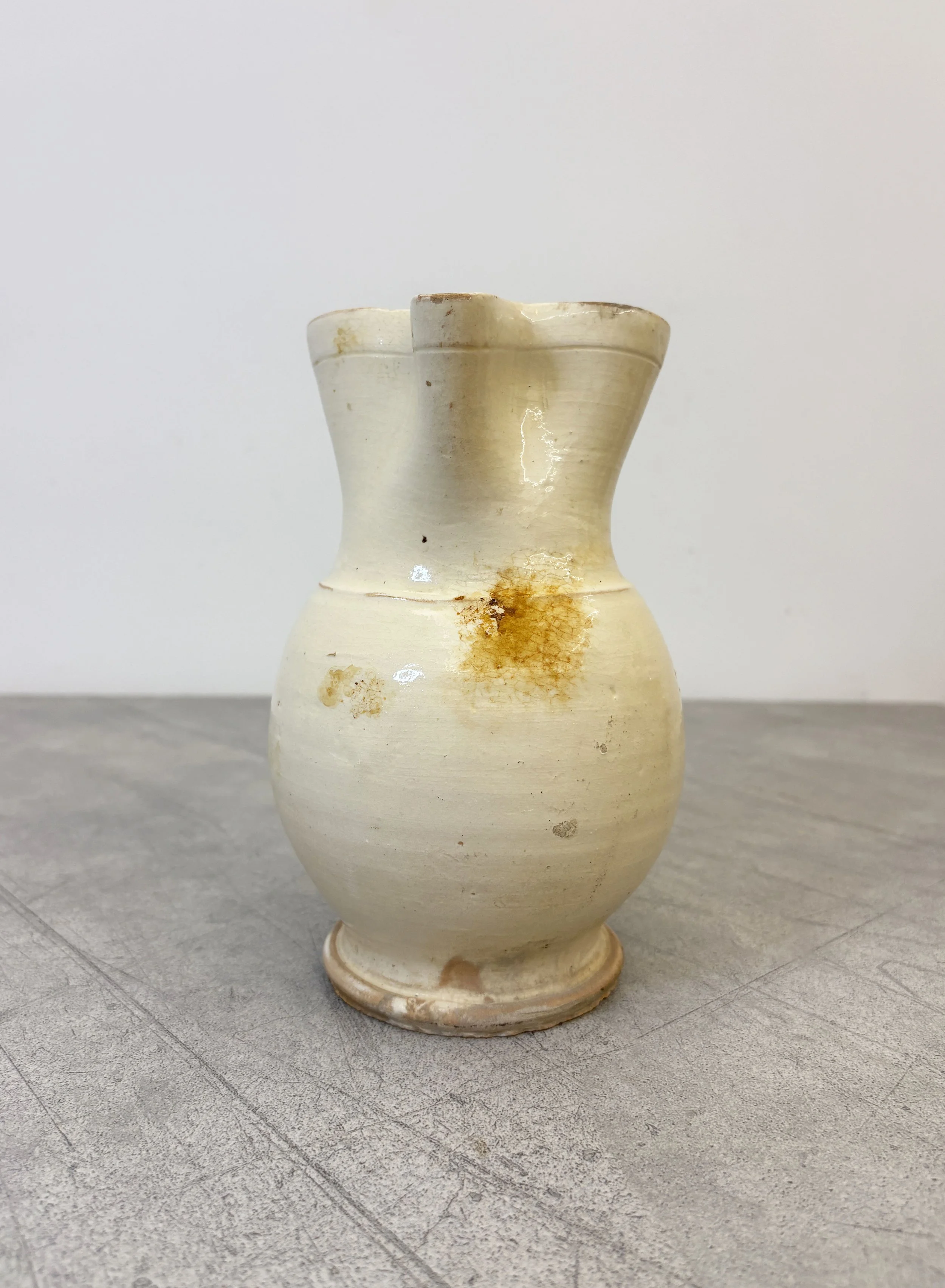 vintage rustic ceramic pitcher