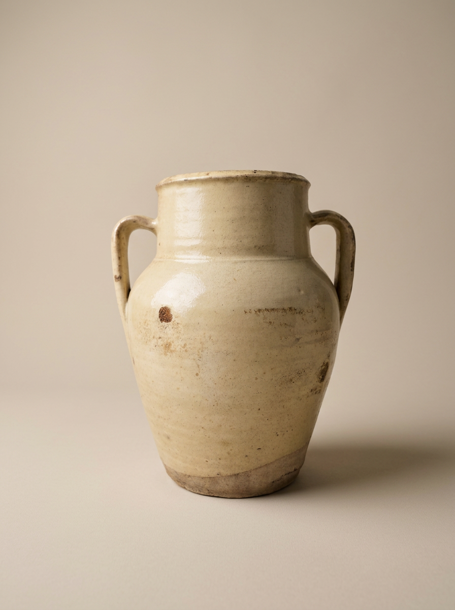 antique rustic ceramic confit pot southern Italy