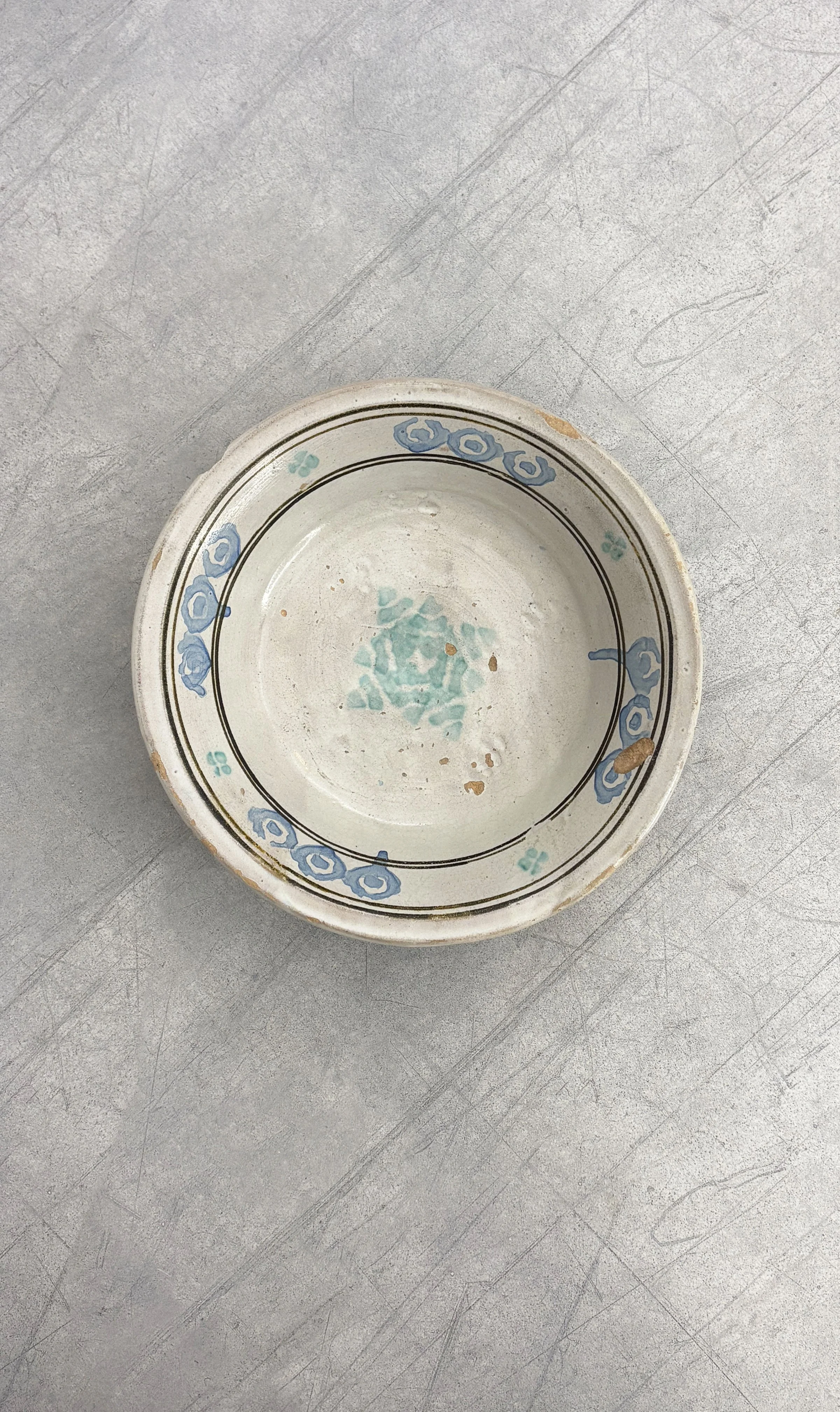 Antique Hand Painted Star Bowl