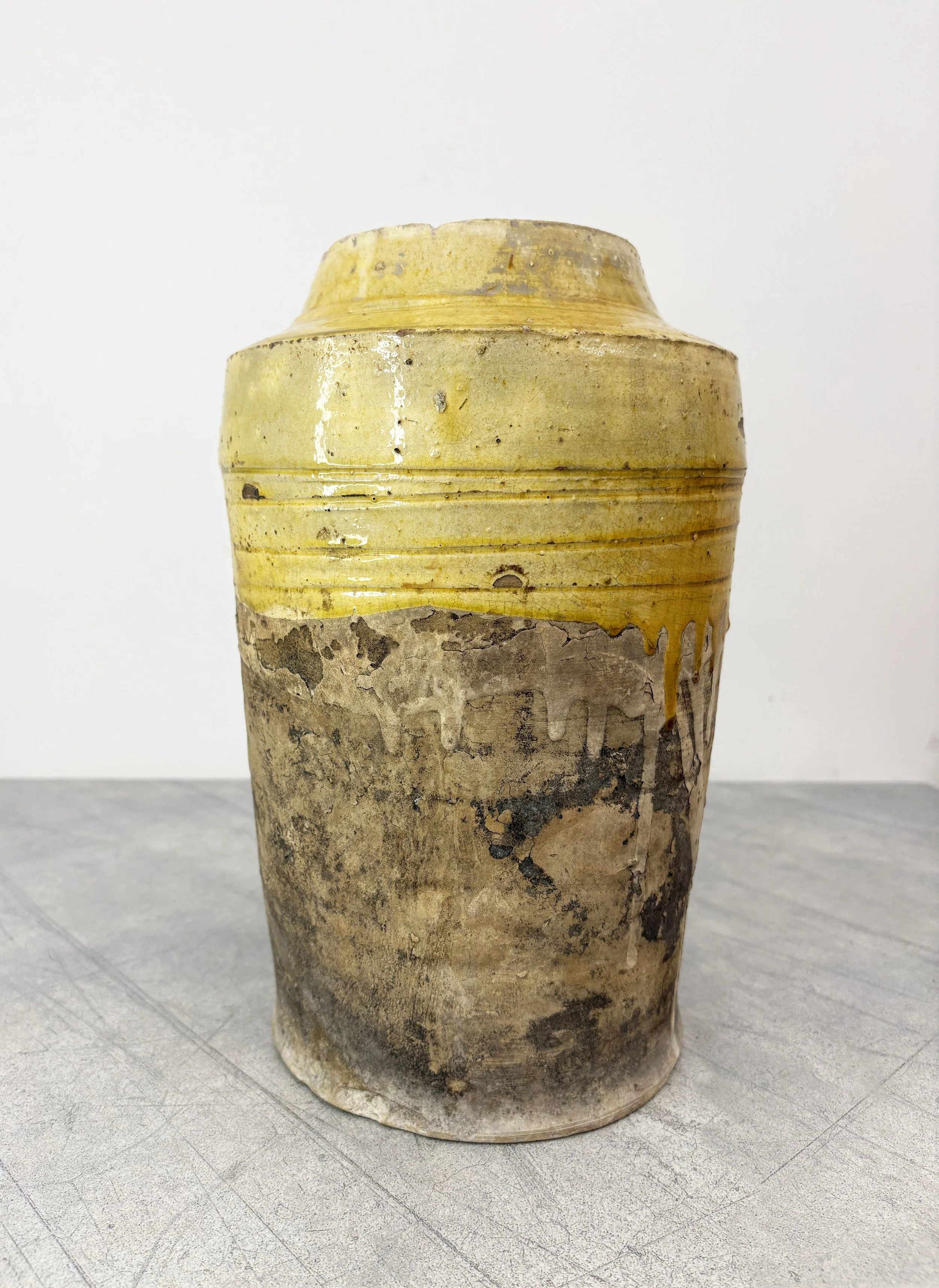 antique rustic Italian confit pot