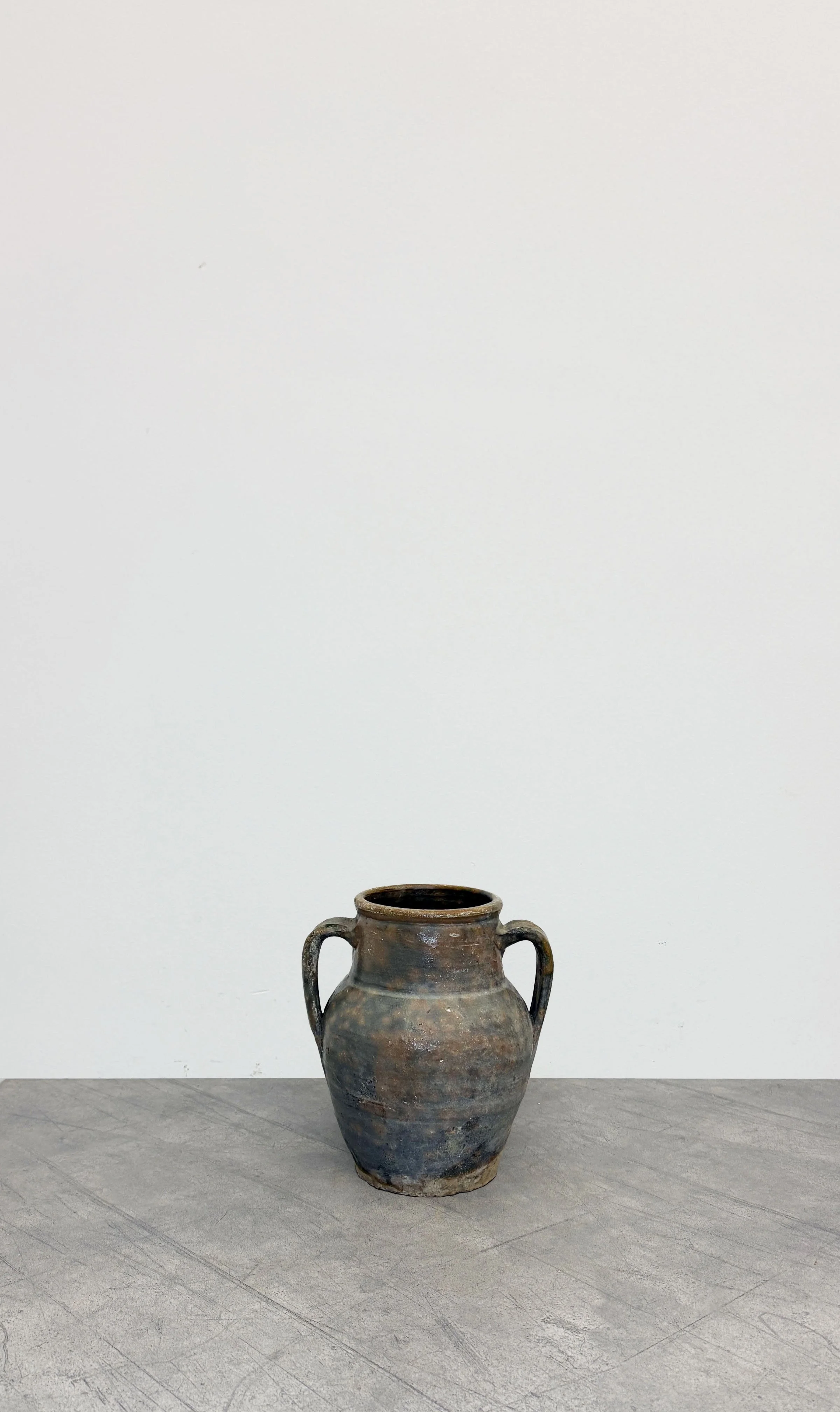 SMALL ANTIQUE ITALIAN GREY CERAMIC VASE