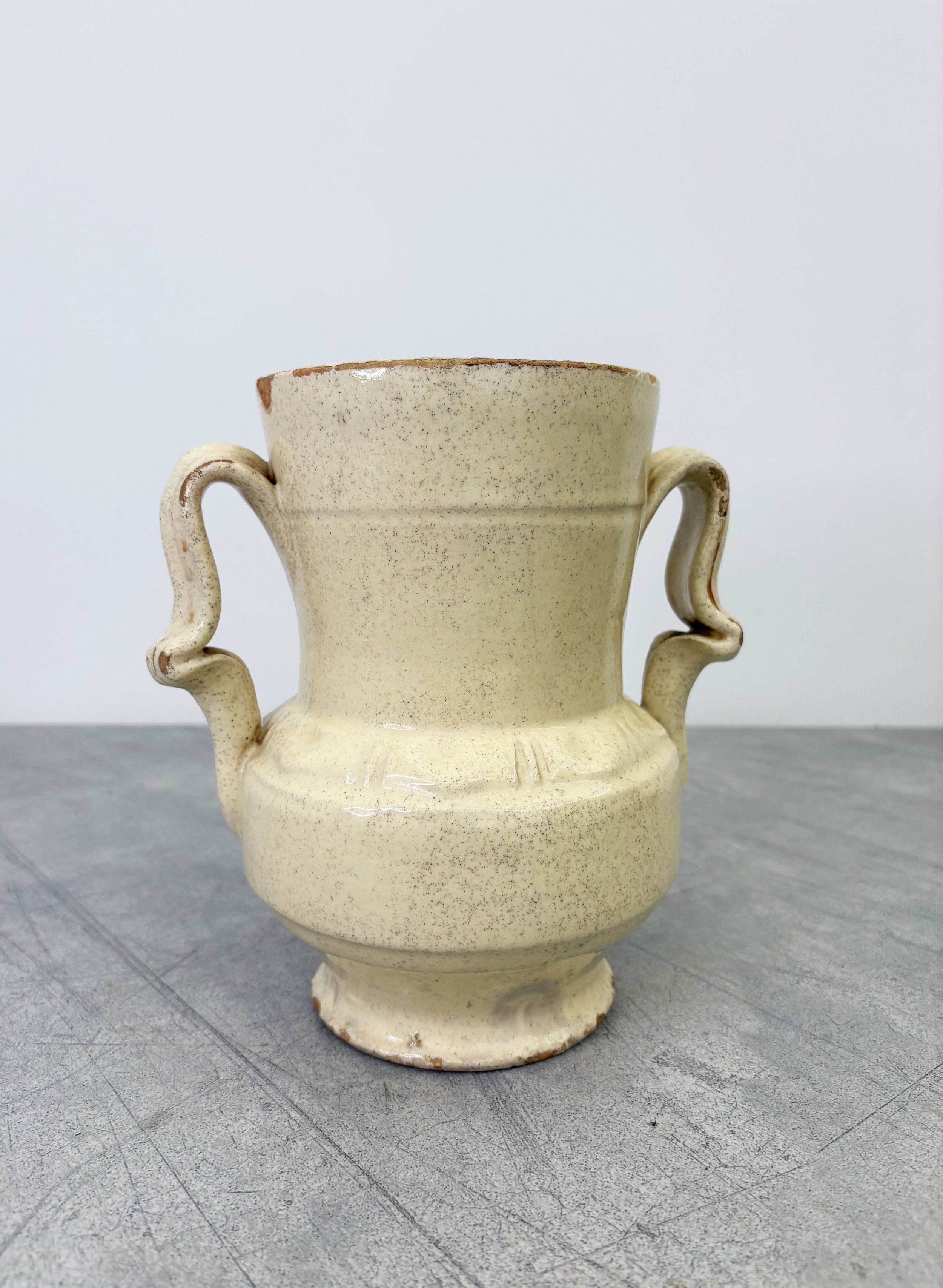 antique cream glazed vase Puglia
