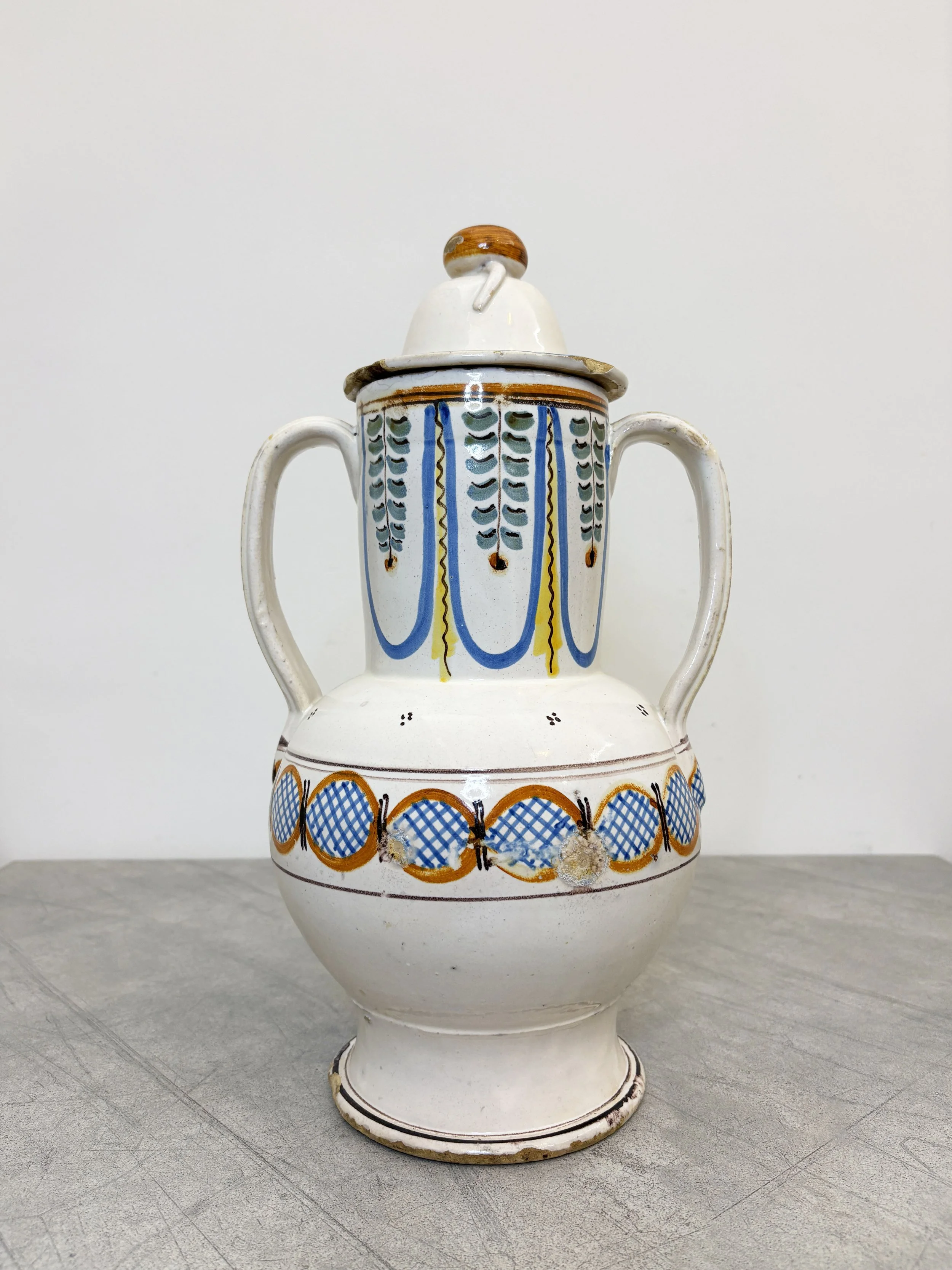 large antique hand painted vase Puglia
