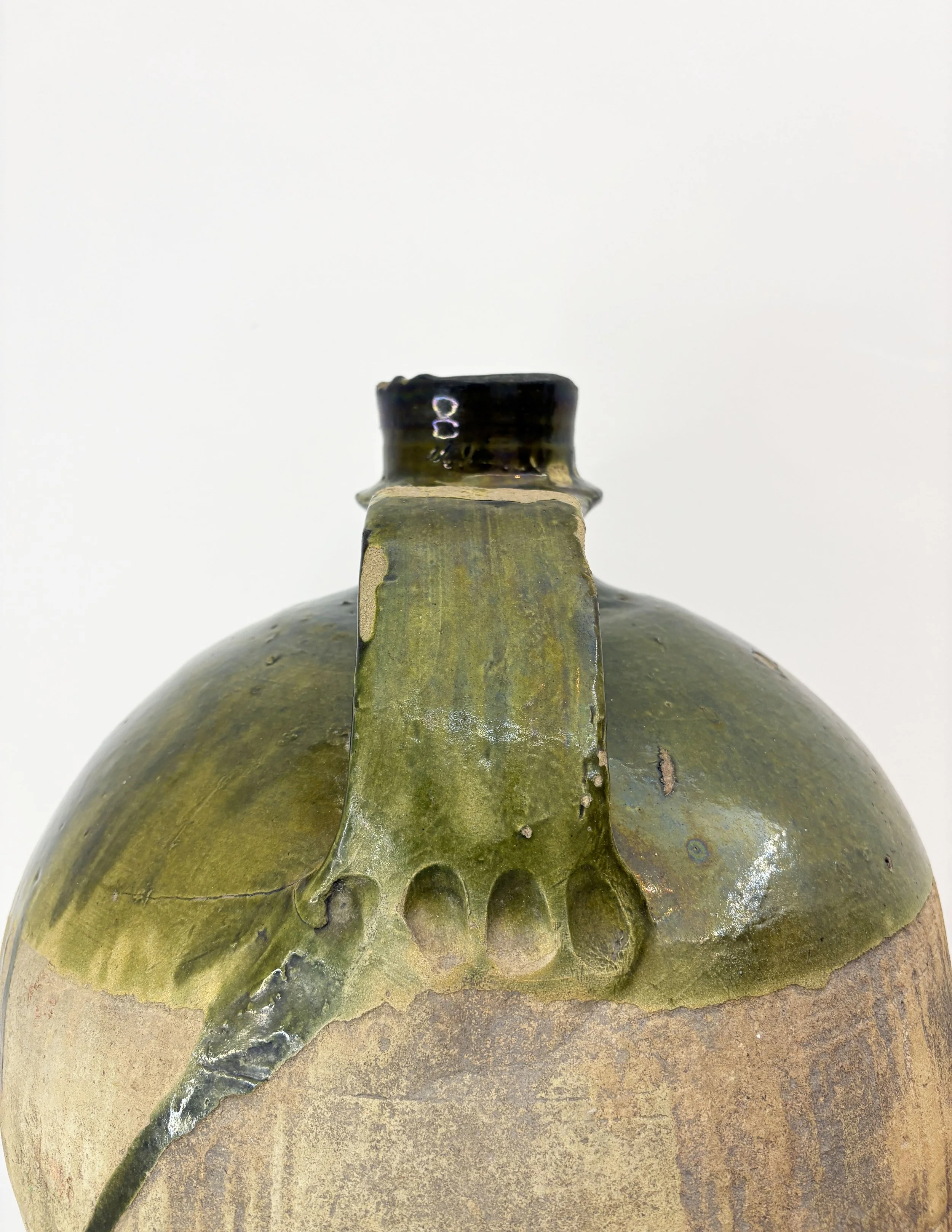 antique farmhouse ceramic wine vessel Calabria
