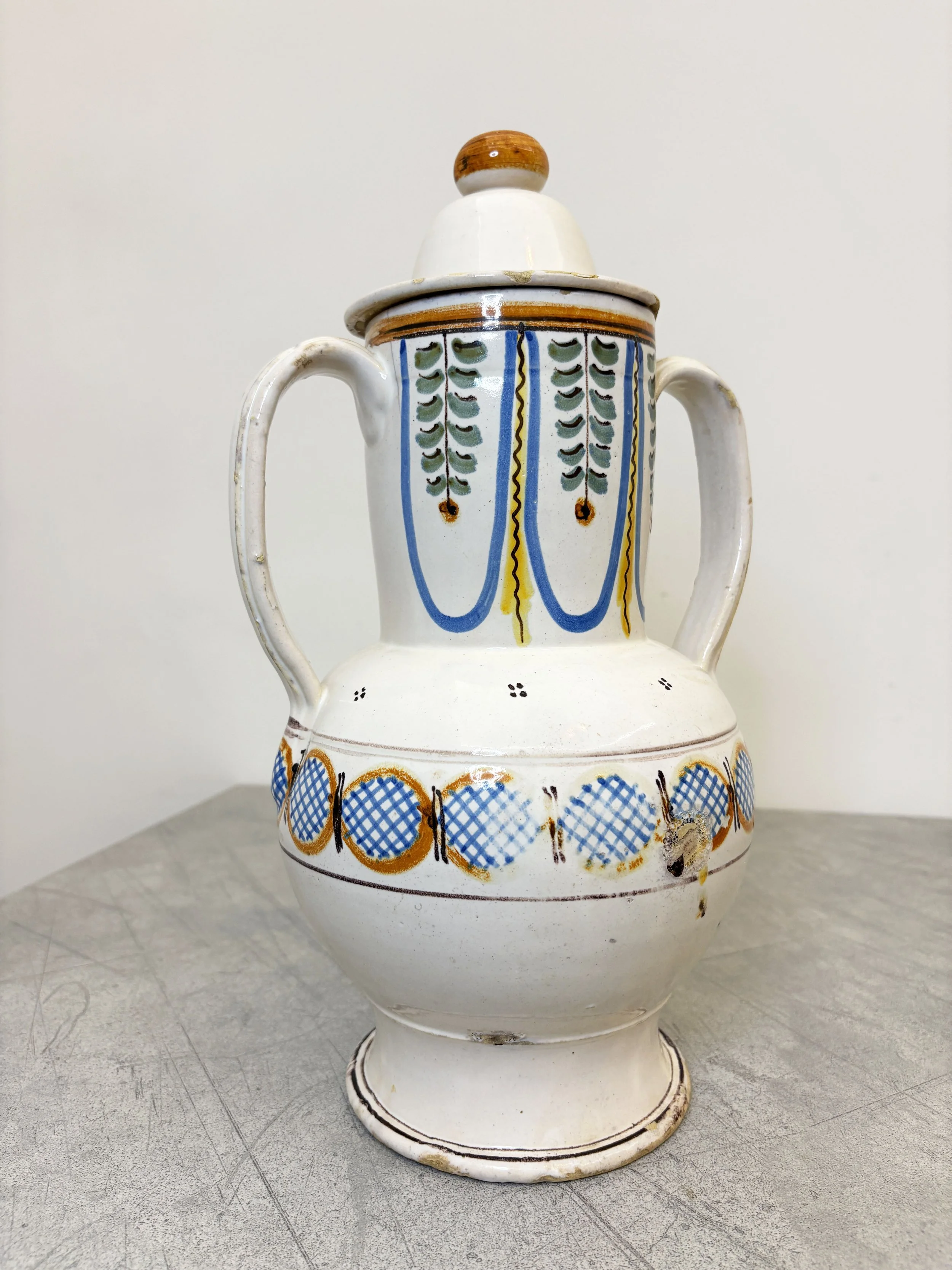 antique handpainted vase Italy