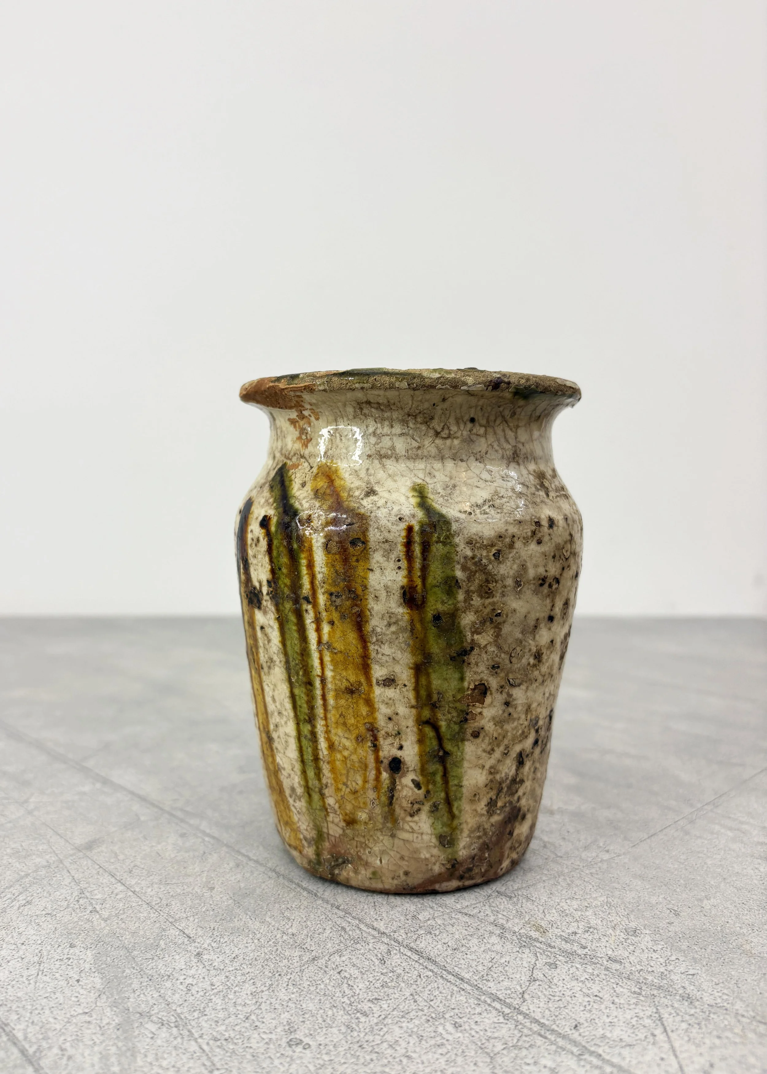 antique hand painted pharmacy jar