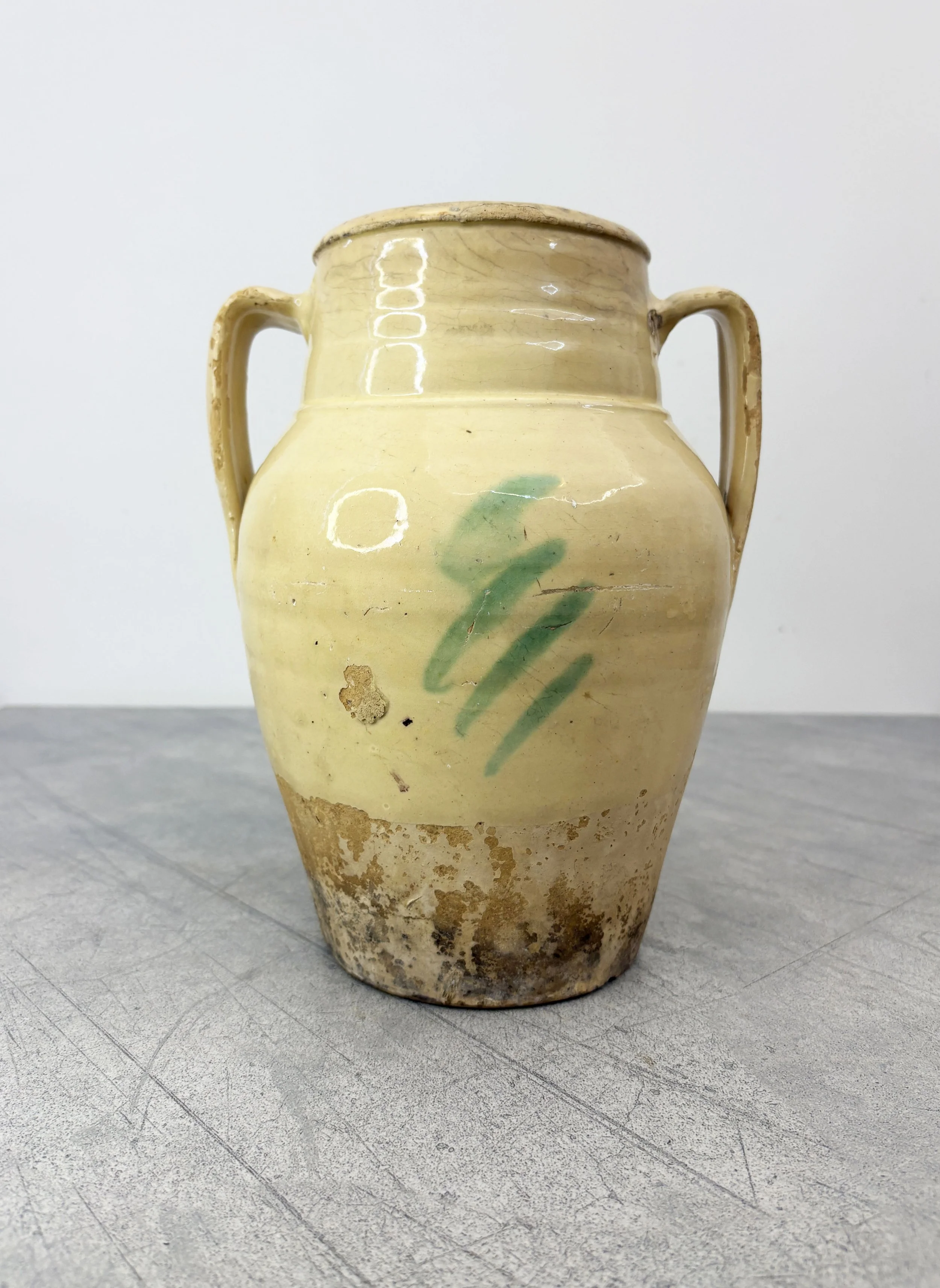 antique ceramic hand painted pot Calabria