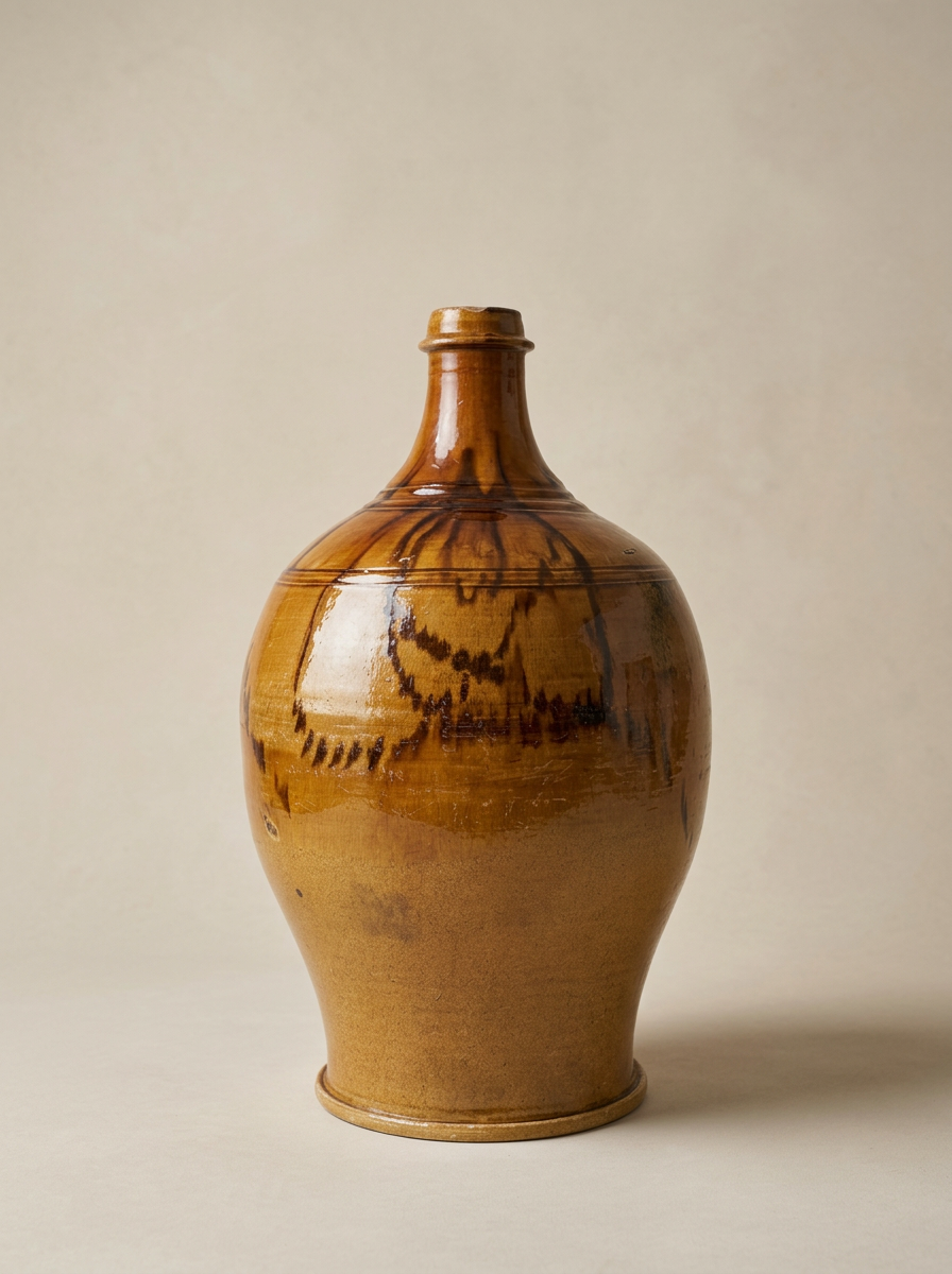 antique ceramic farmhouse wine bottle from Puglia