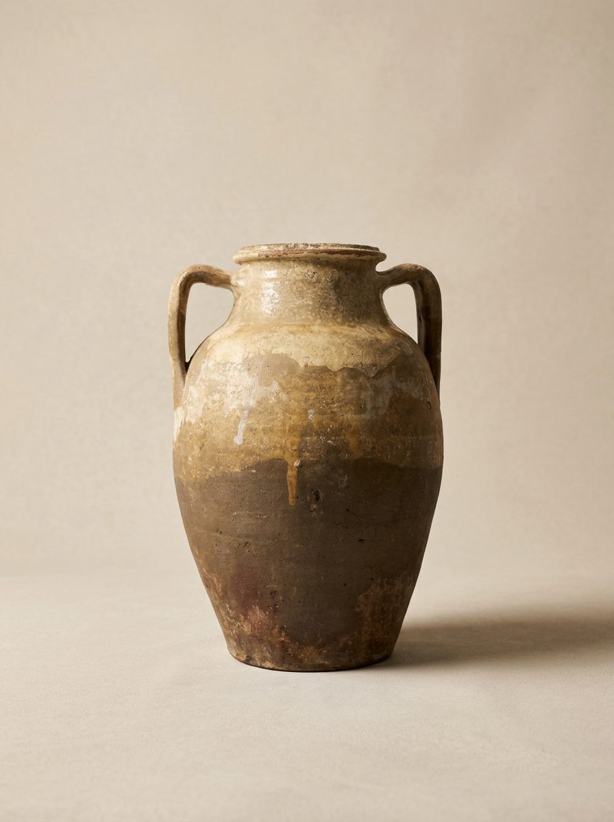 rustic Italian antique ceramic vase
