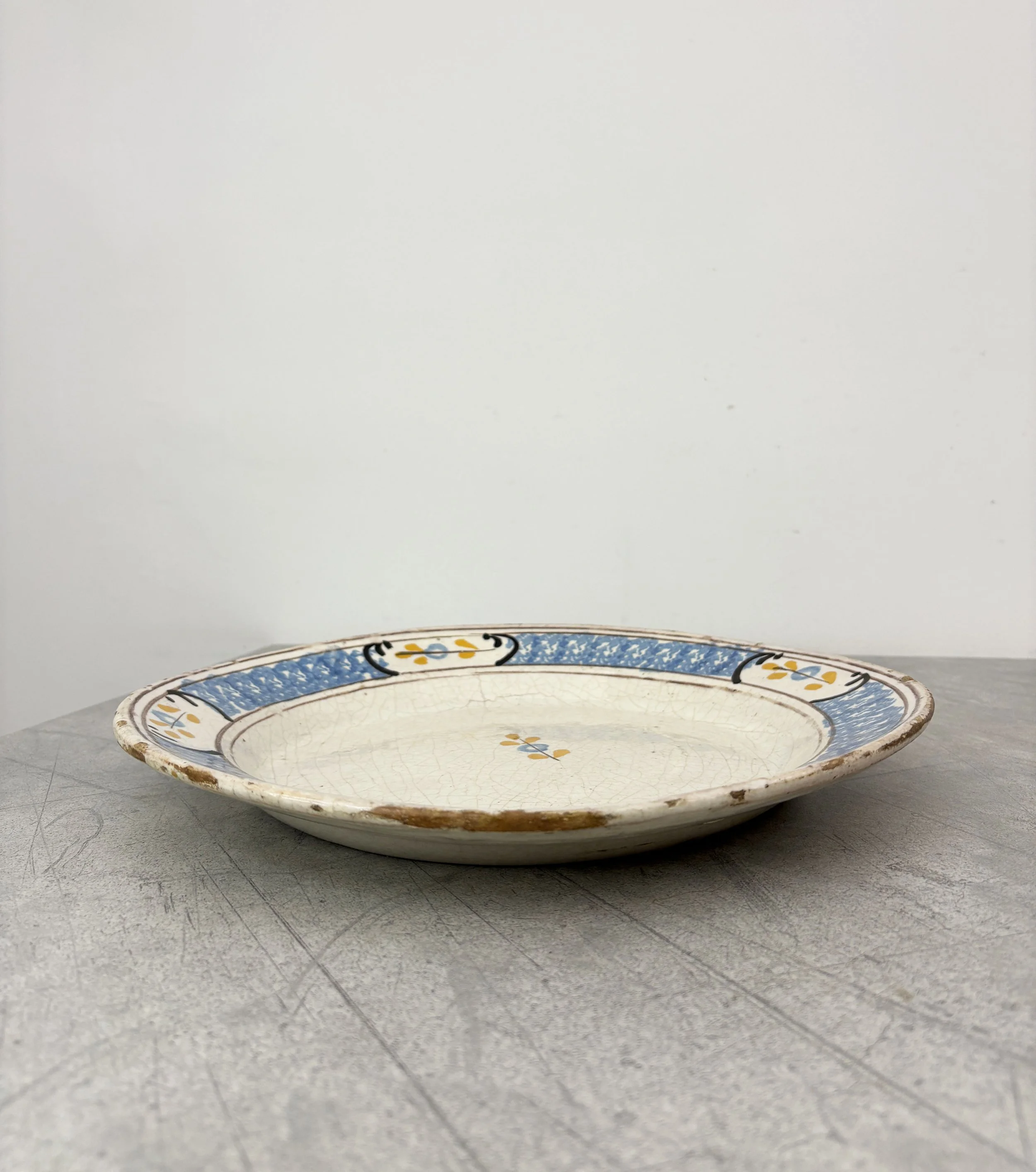 large antique rustic Italian plate
