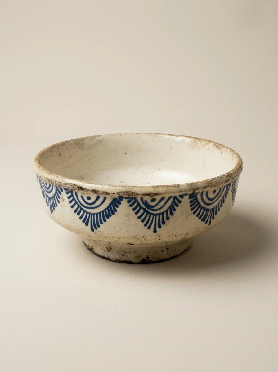 rustic hand painted vintage bowl from south Italy