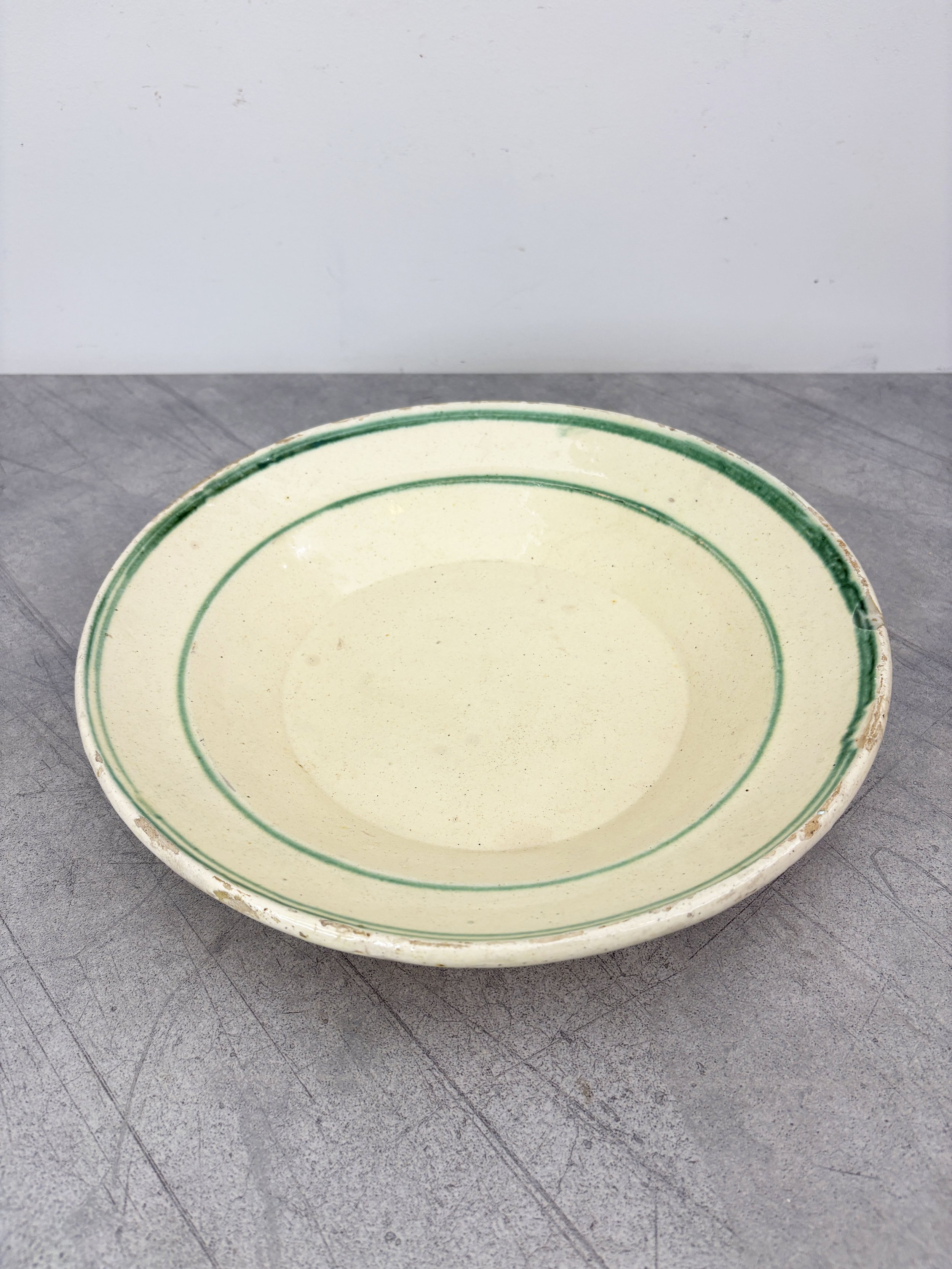 antique green stripe plate