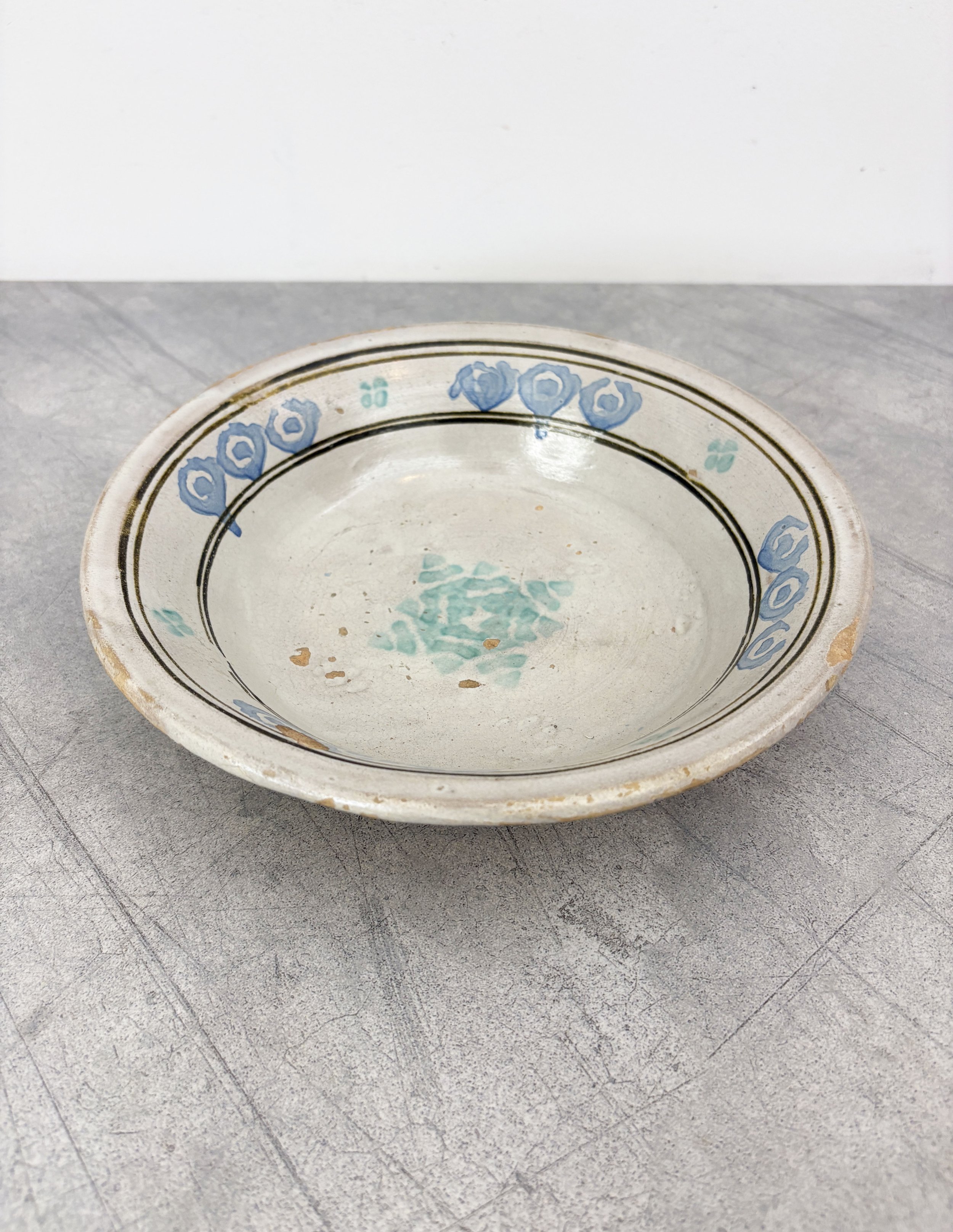antique pastel hand painted bowl Puglia