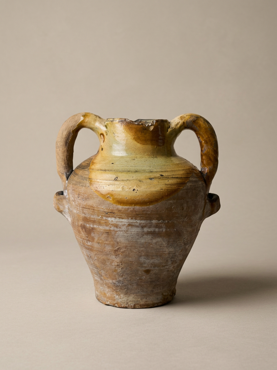 antique farmhouse confit pot with handles