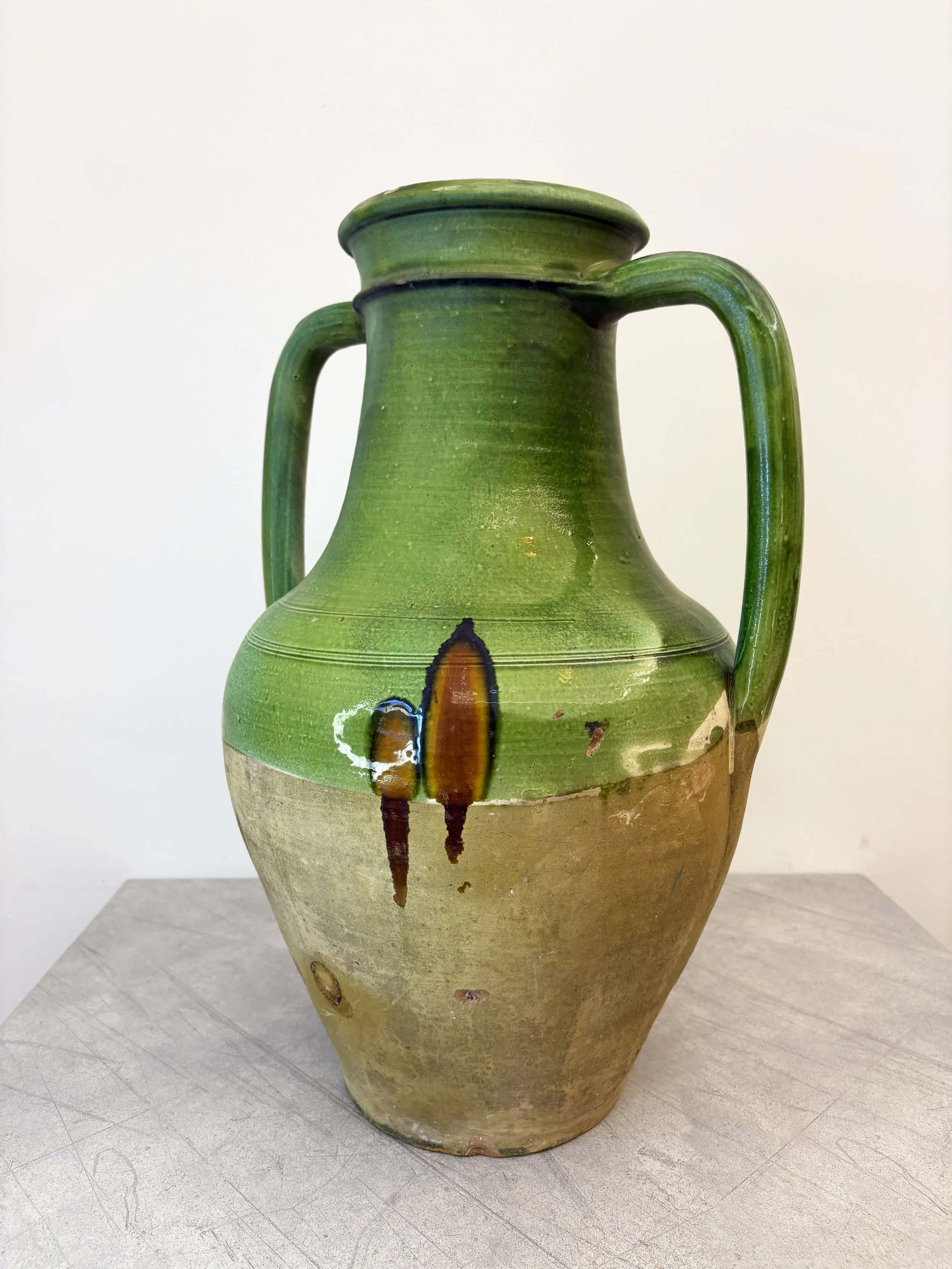 large green vase with handles Puglia