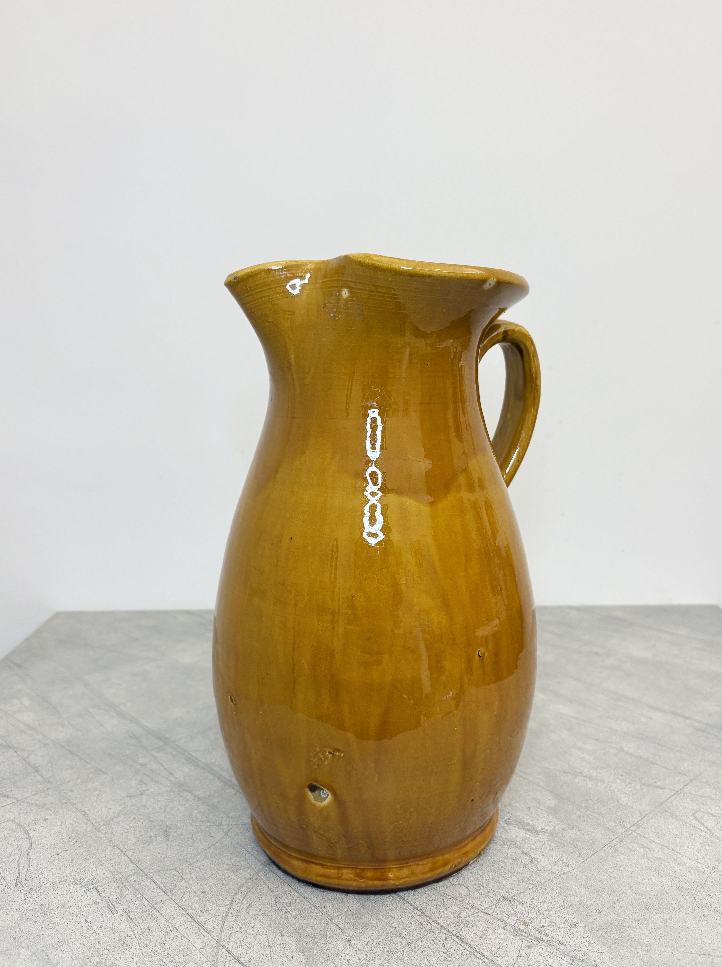 large vintage farmhouse ceramic pitcher