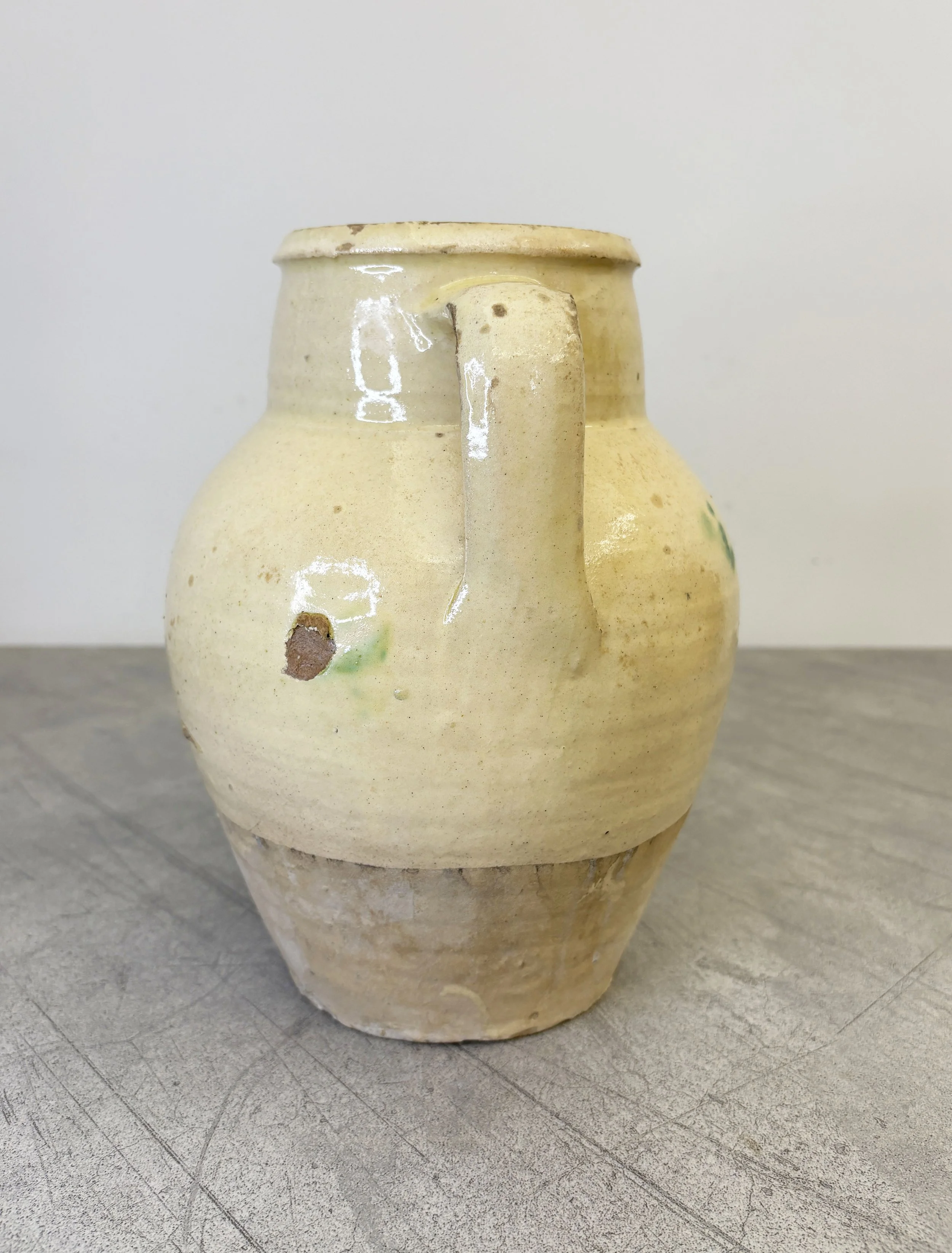 white glazed rustic pot Puglia