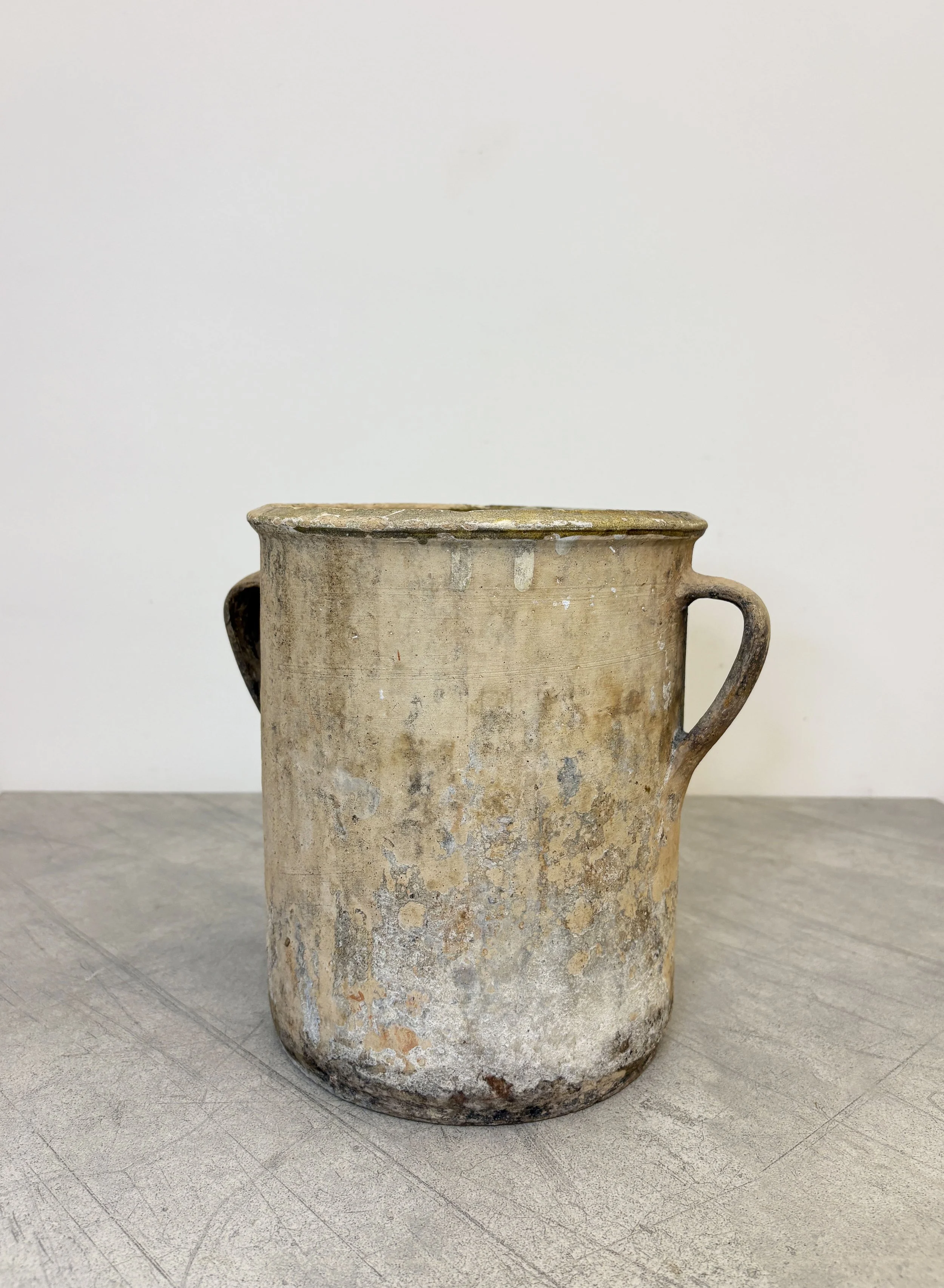 antique rustic Italian confit pot