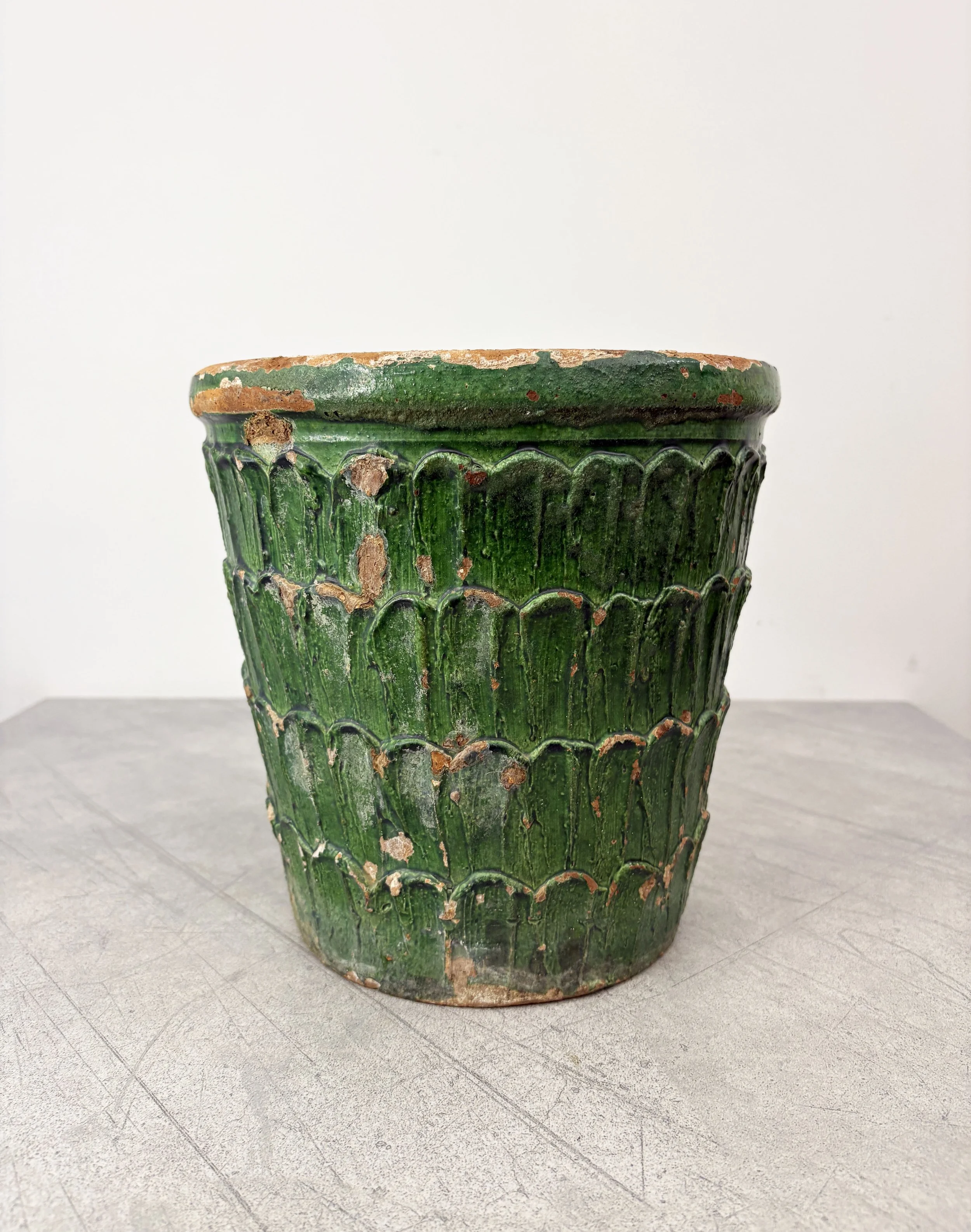 vintage Italian green plant pot