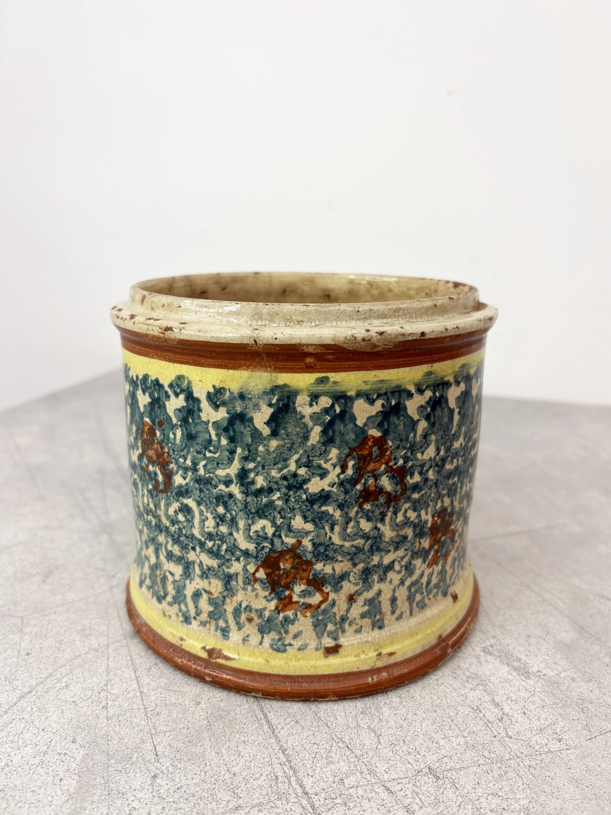 antique Sicilian green glazed pot