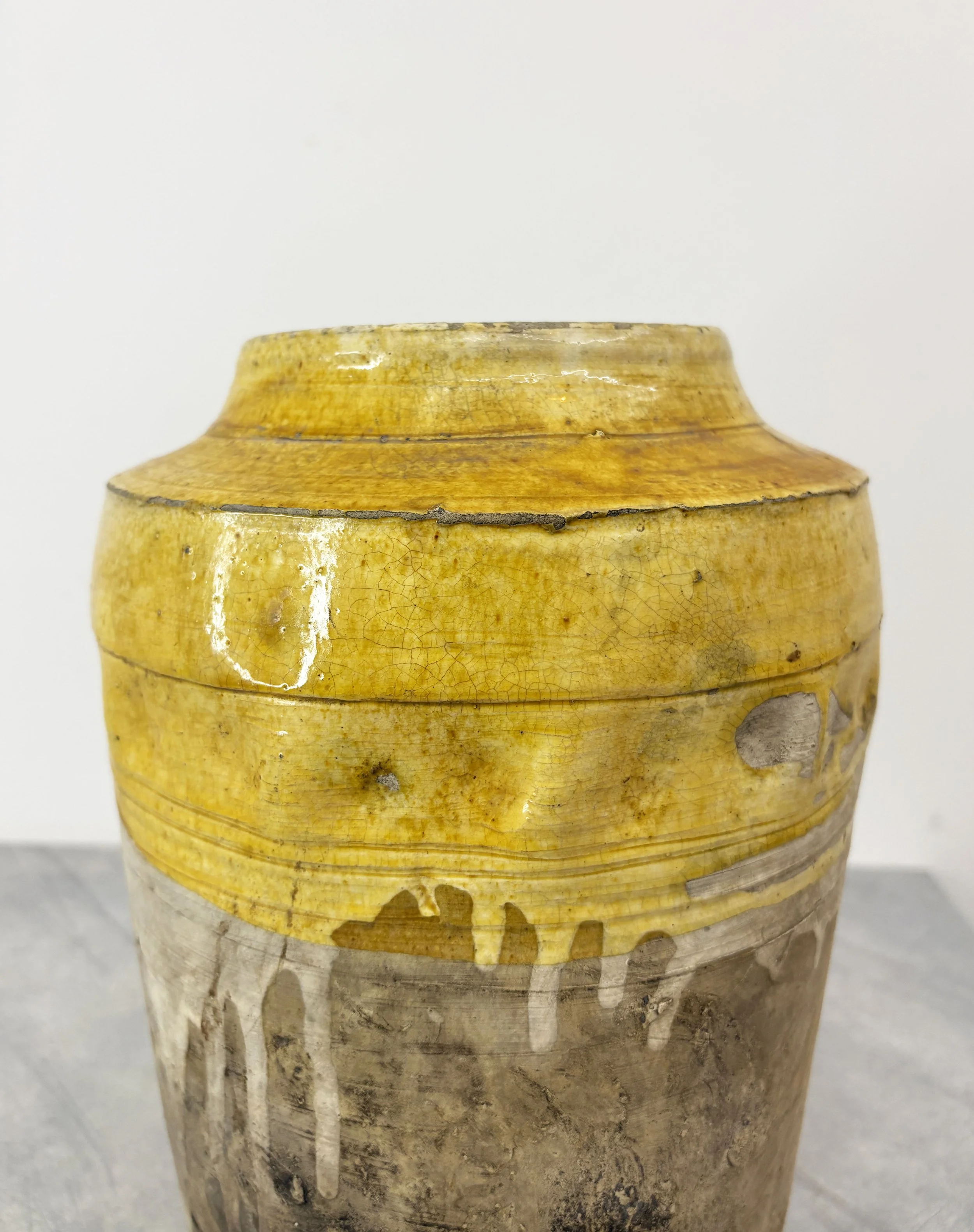 antique yellow glazed vase Puglia