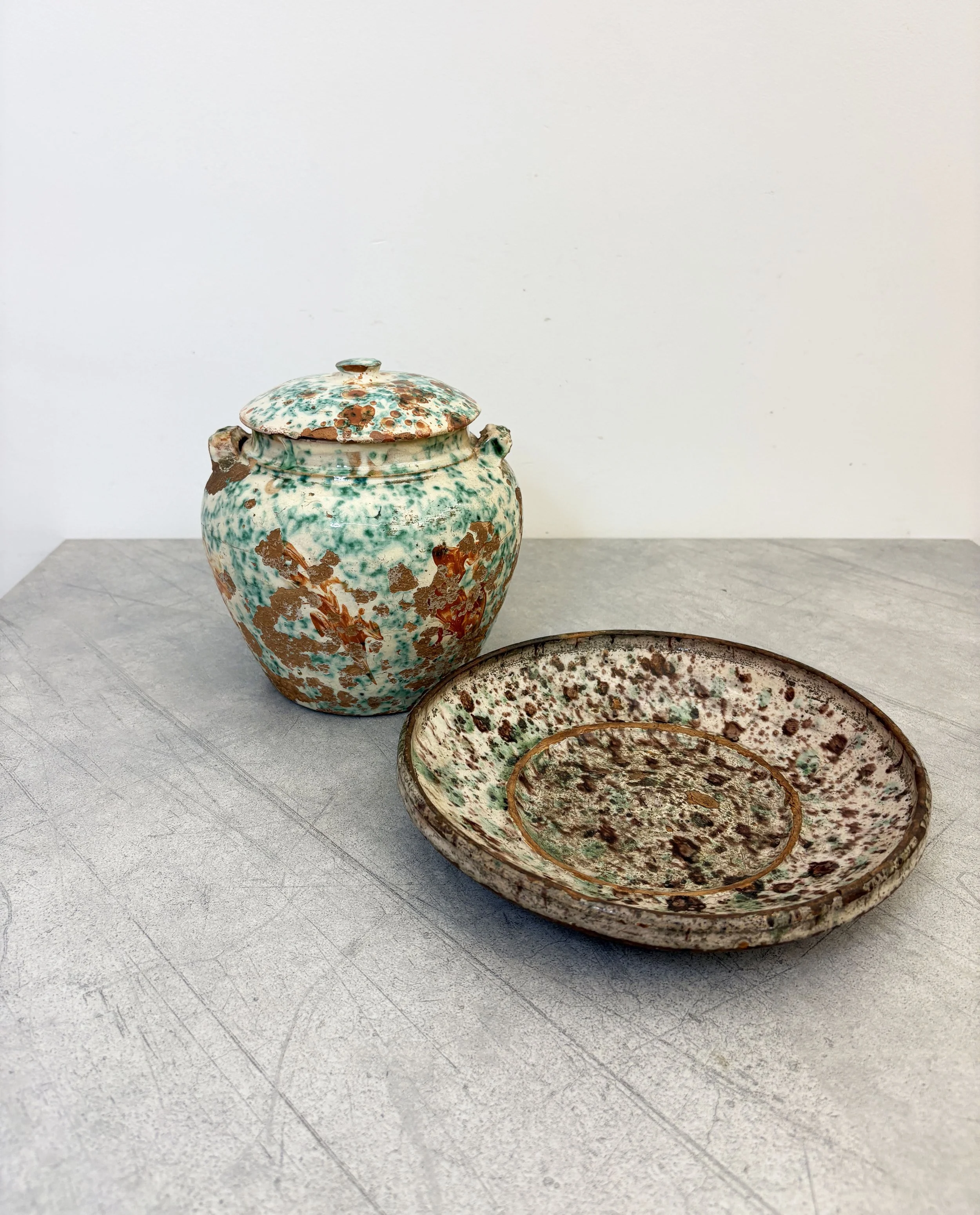 vintage splatter glaze ceramics