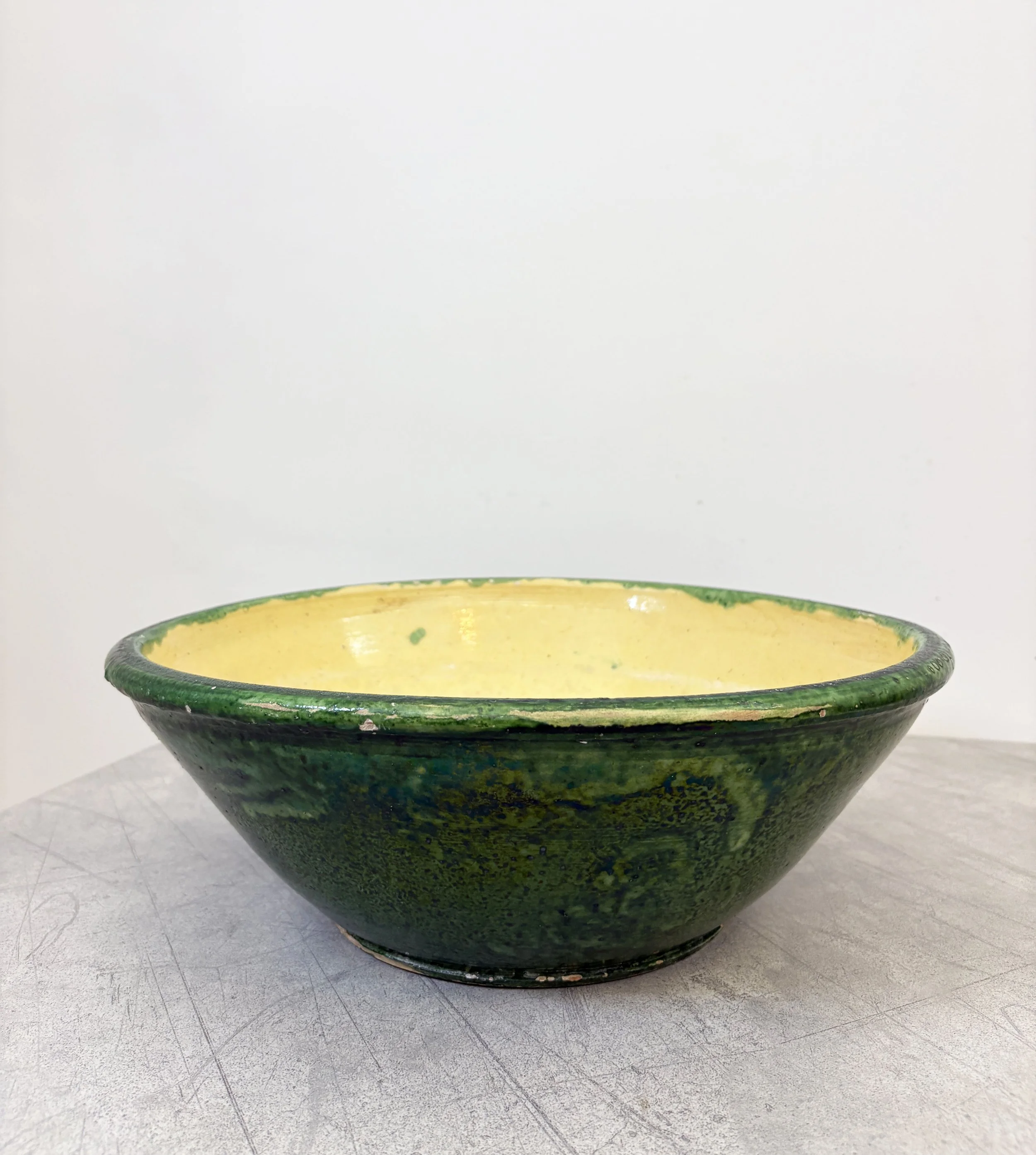 antique green glazed bowl Puglia