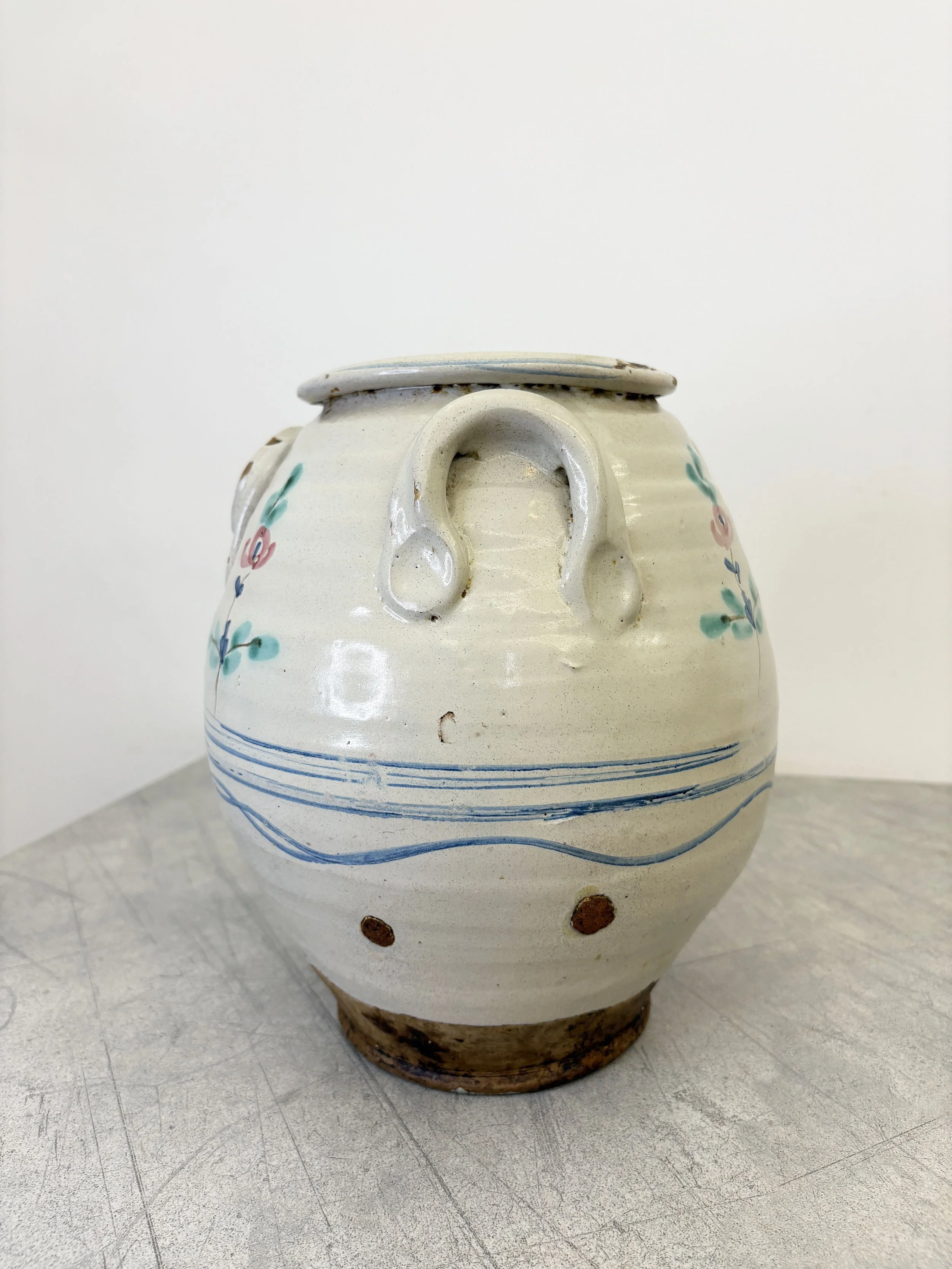 antique hand painted confit pot Basilicata
