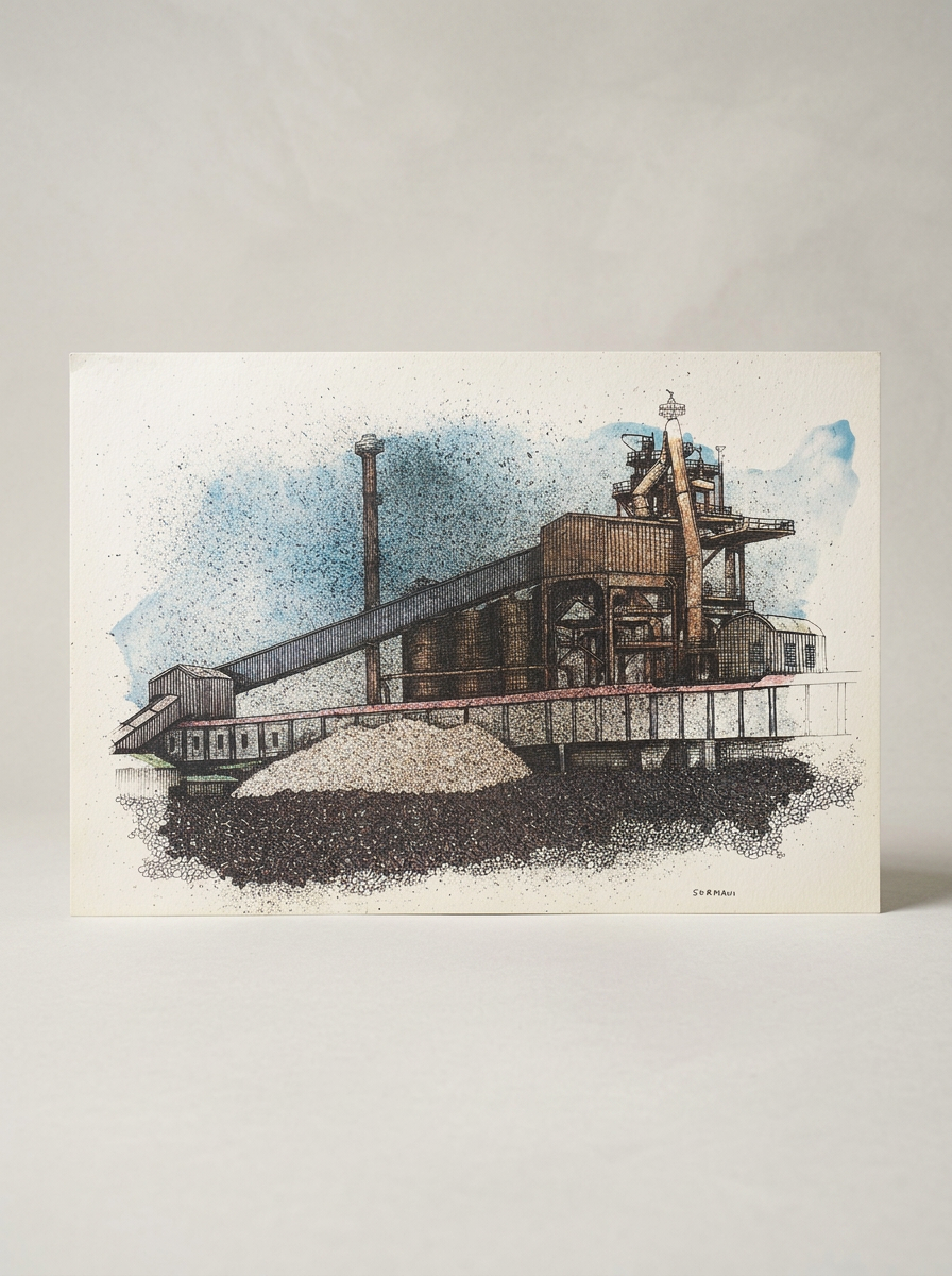 Un altoforno dello stabilimento Italsider by Marino Sormani - 1975