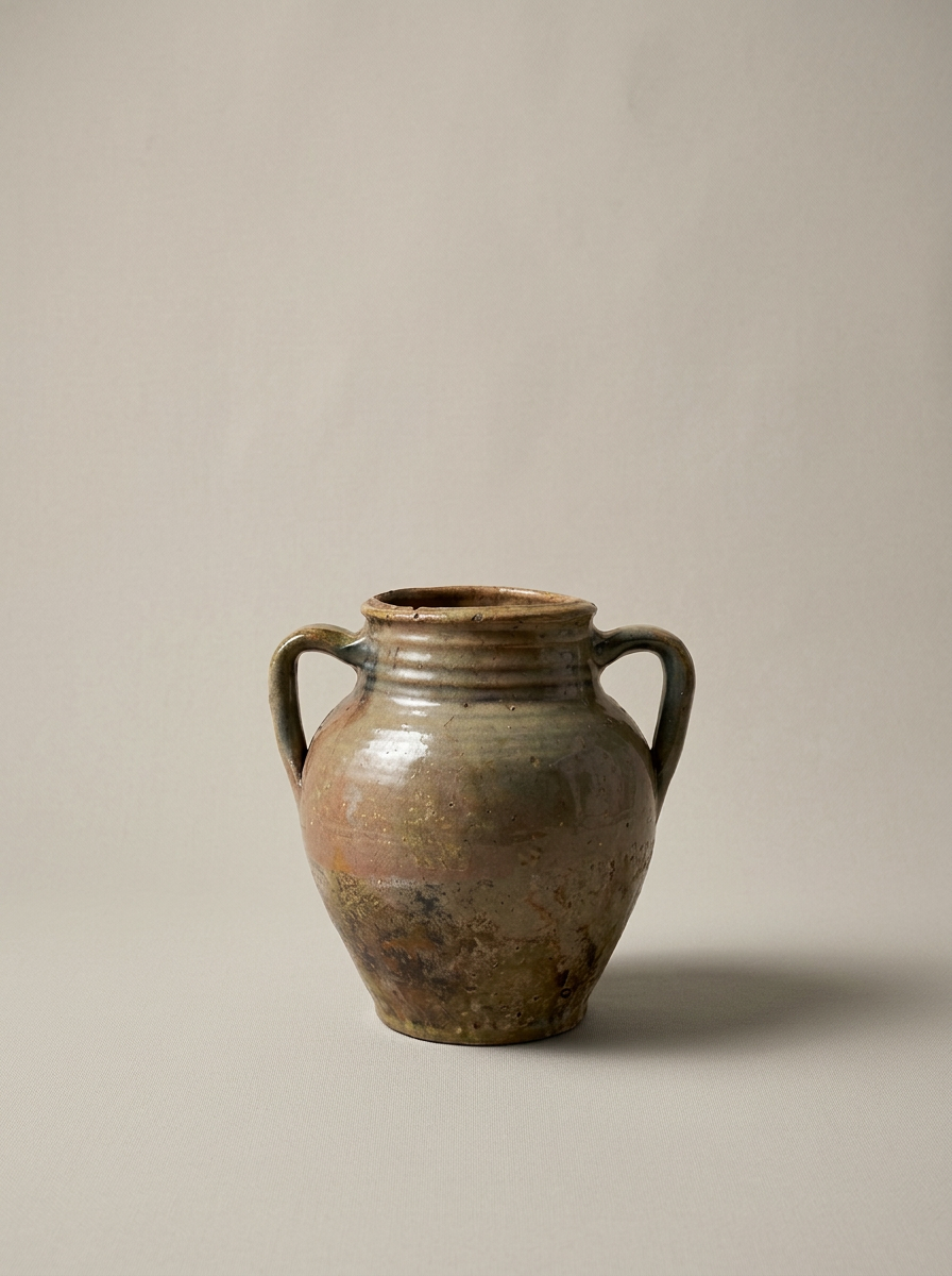 antique Italian vase with grey glaze