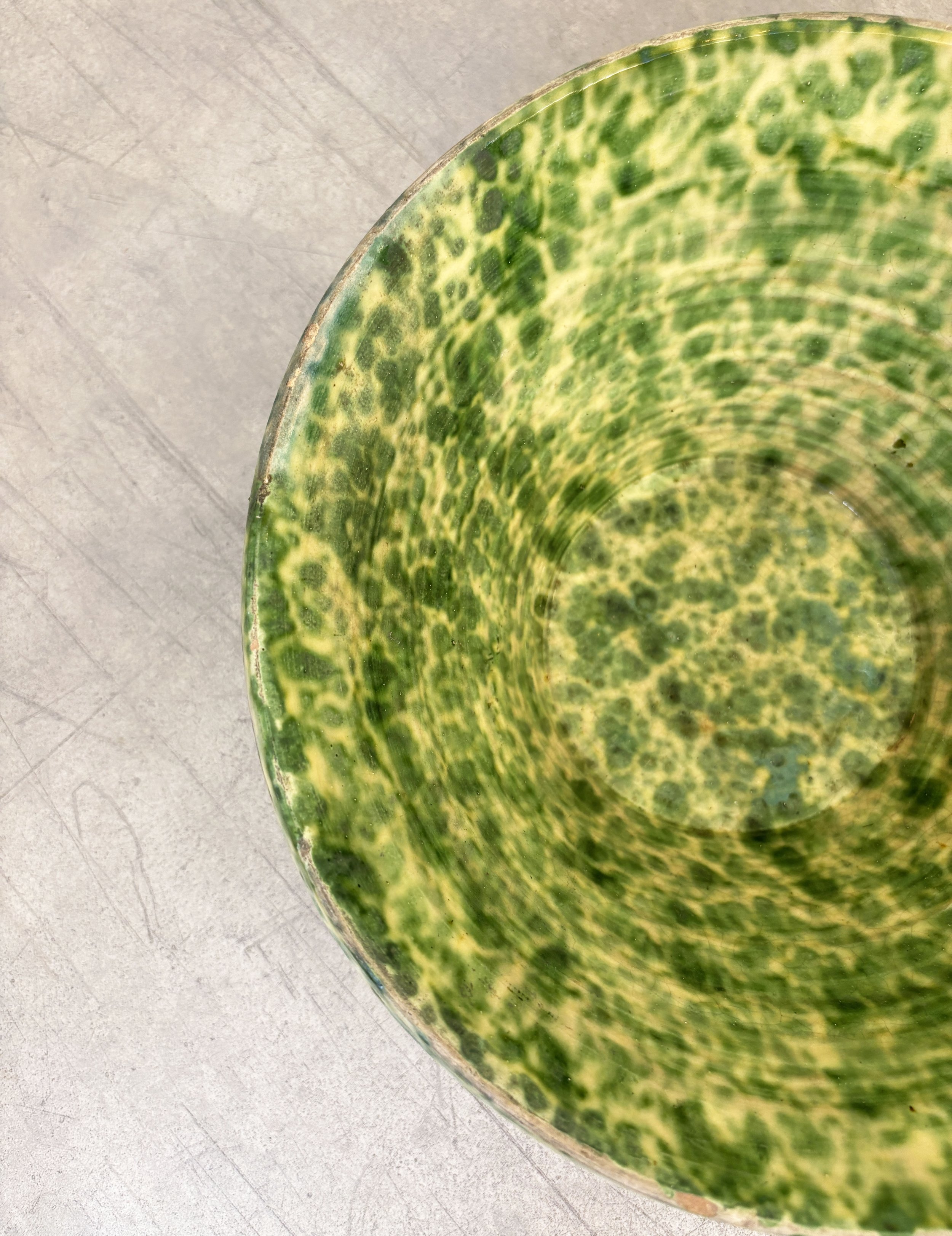 Italian green splatter glaze bowl Puglia.jpg