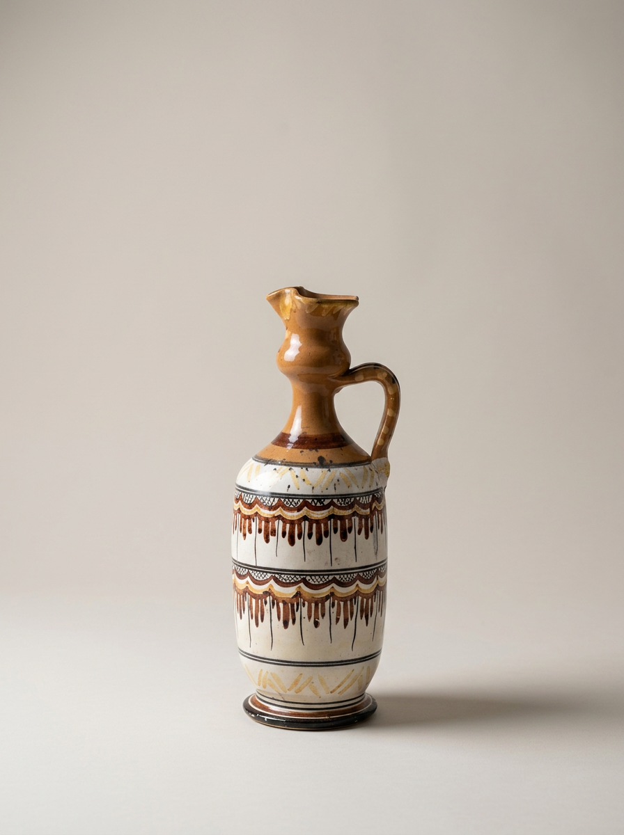 vintage hand painted ceramic pitcher