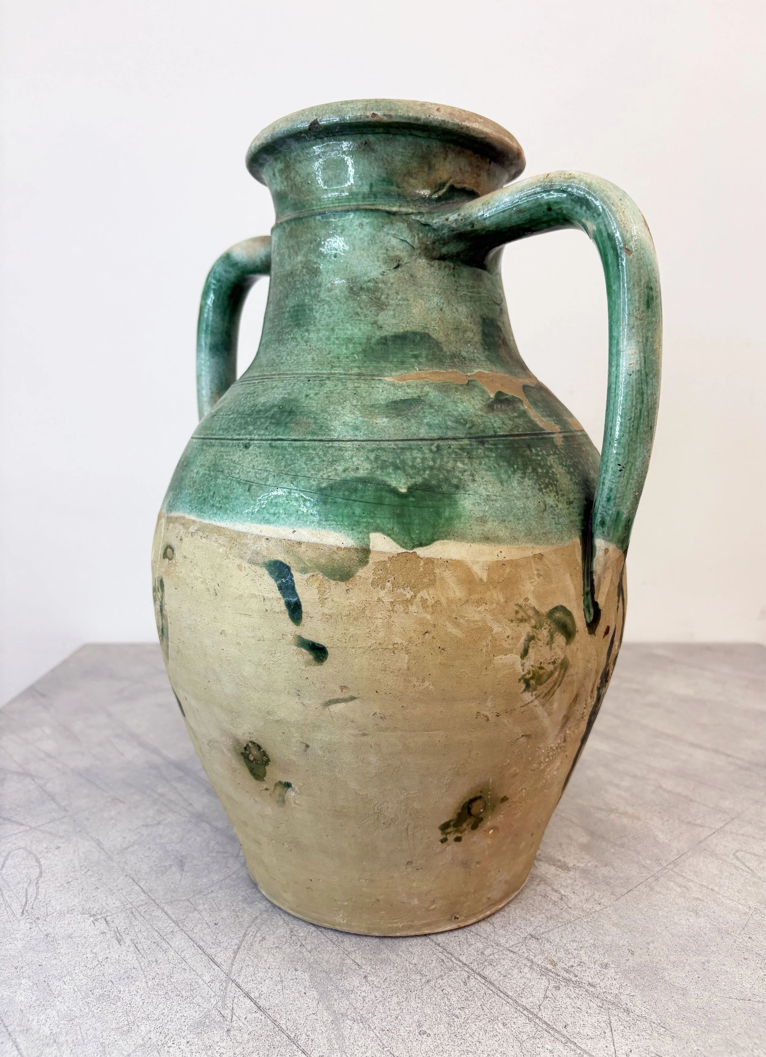 antique turquoise green amphora Puglia