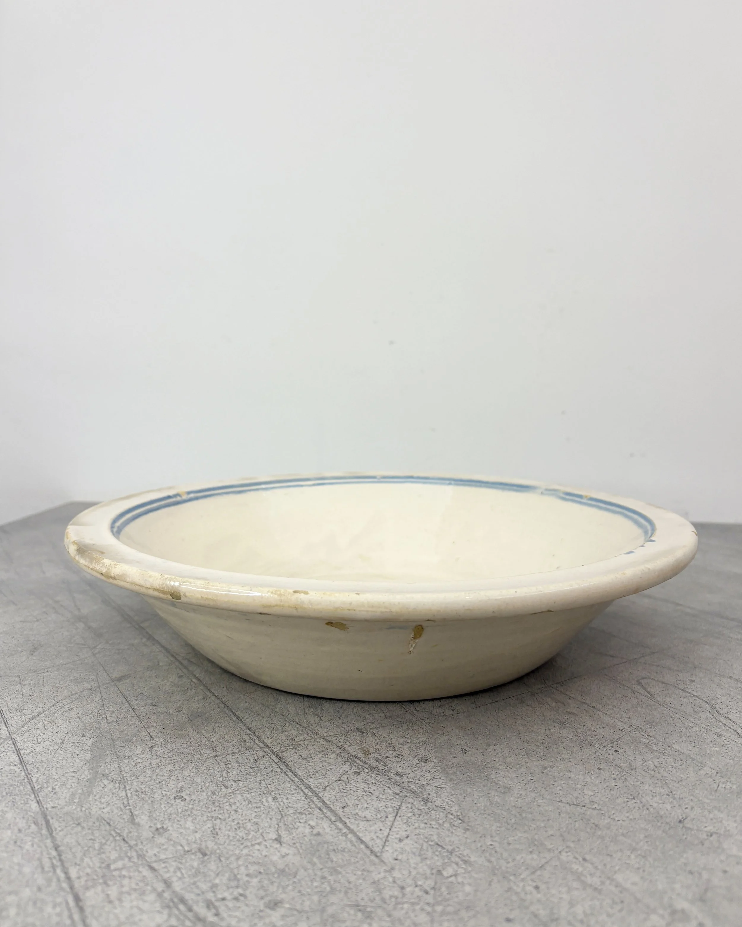 large antique blue and white bowl