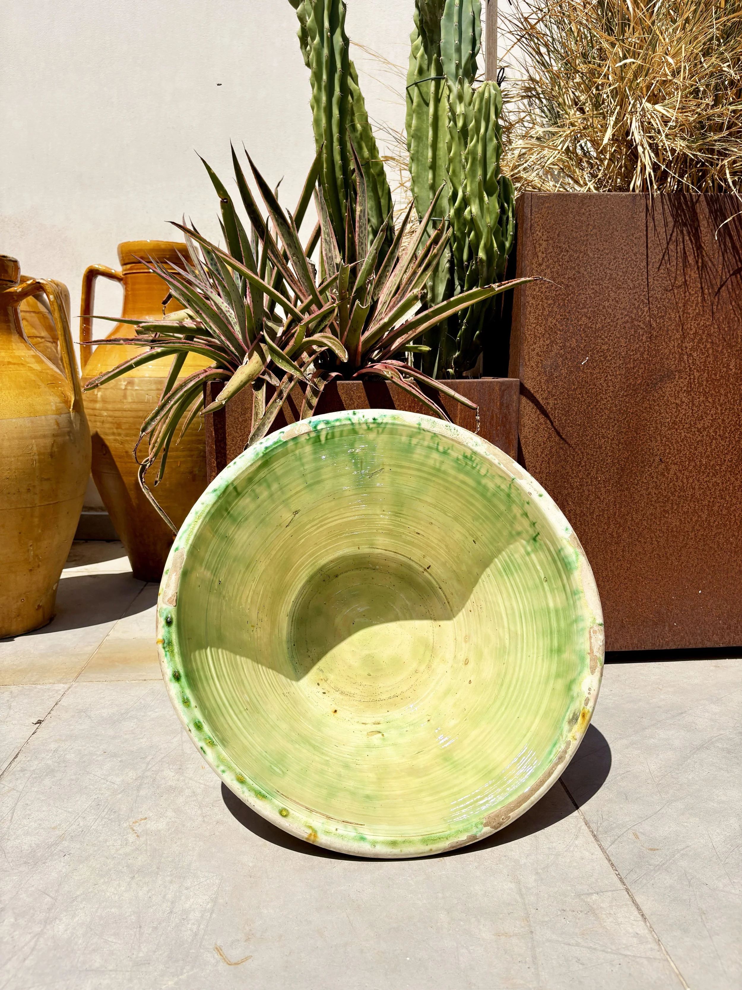 large green glazed passata bowl Puglia