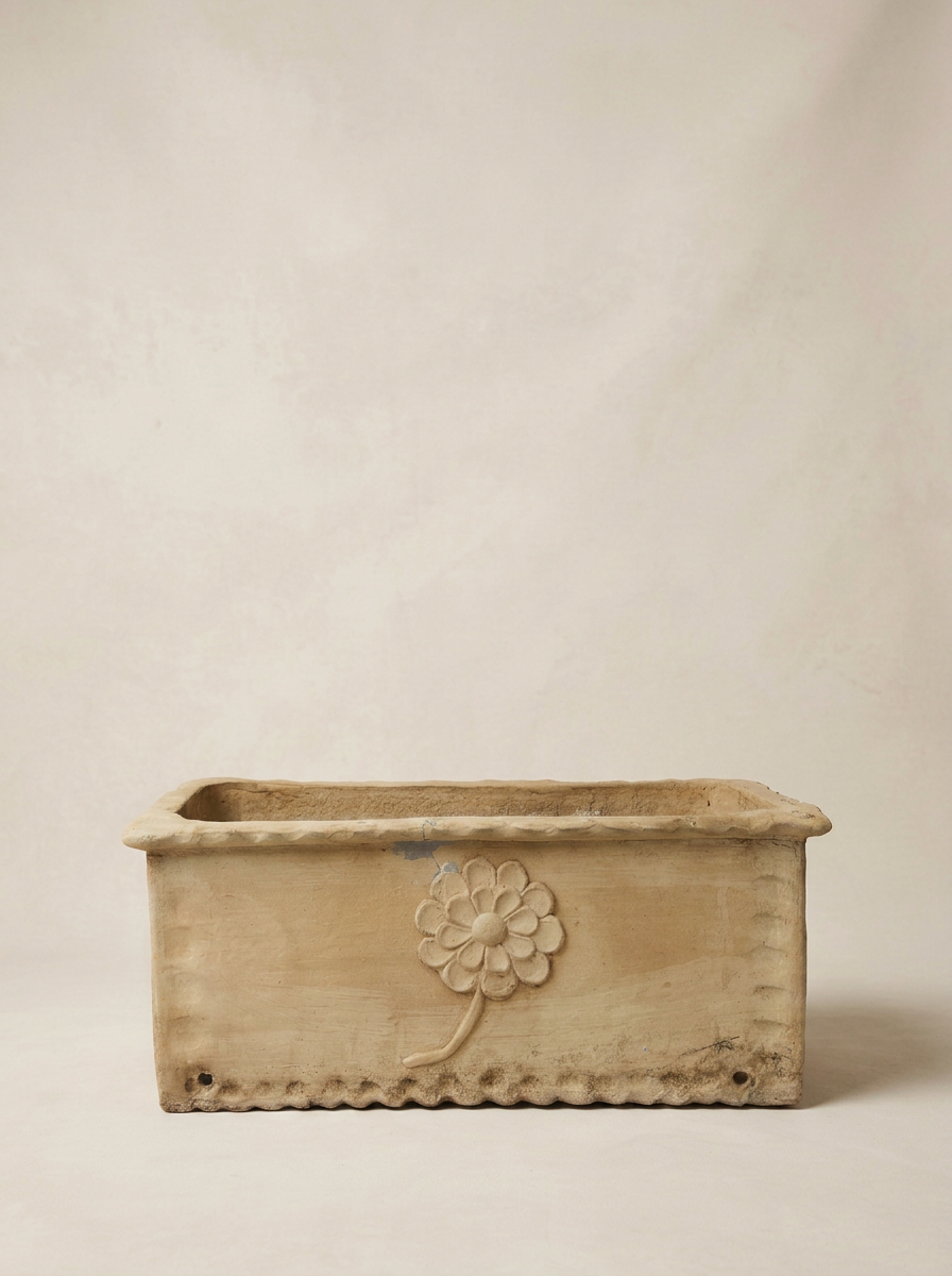 antique rectangle ceramic plant pot