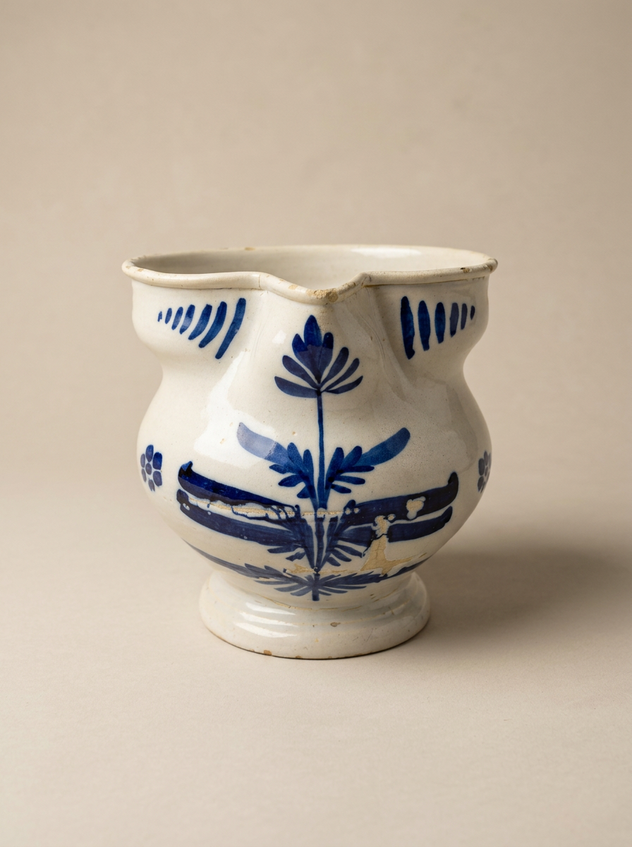 XL Antique Hand Painted Apothecary Jug