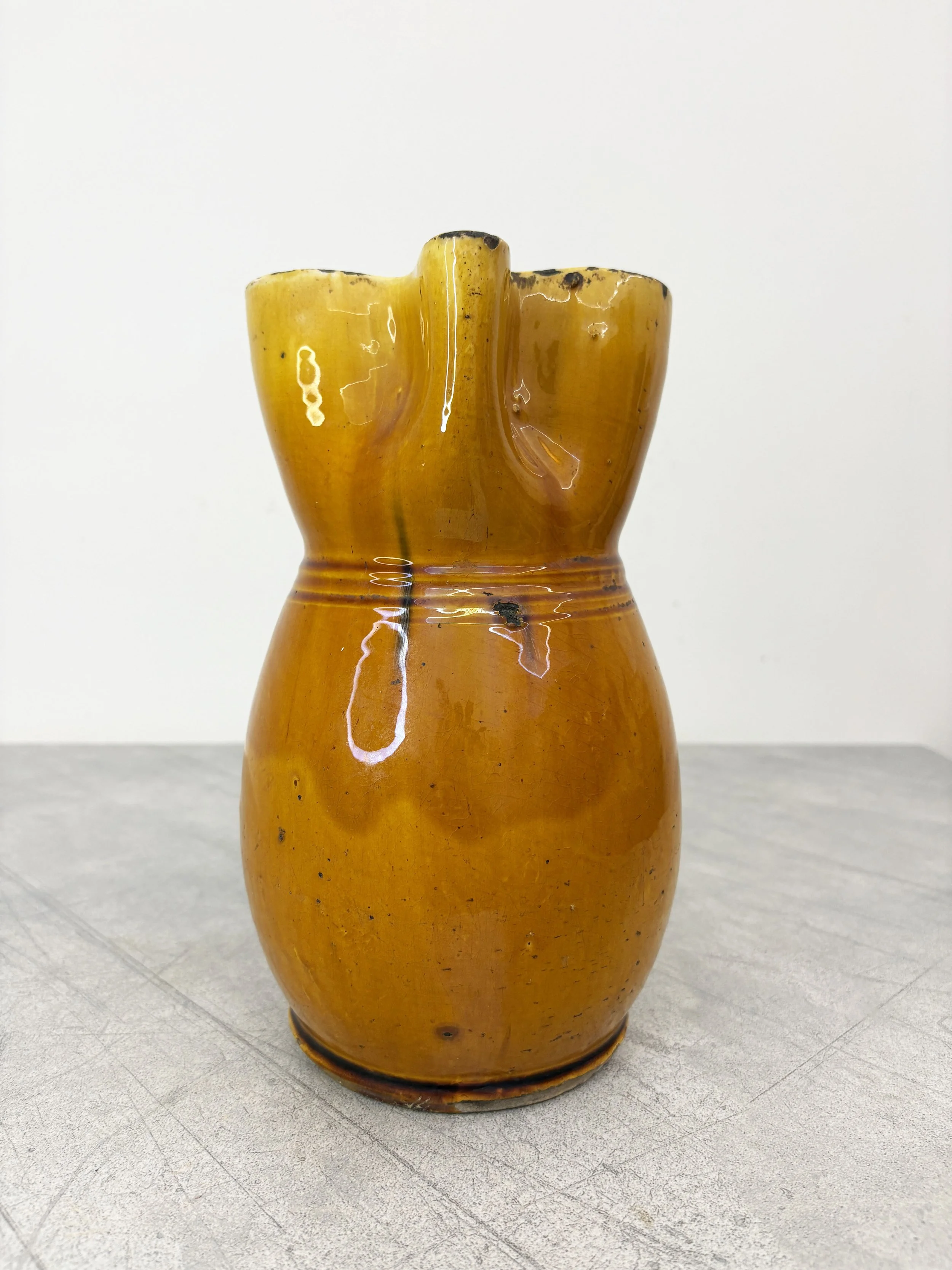 antique Italian yellow ceramic jug