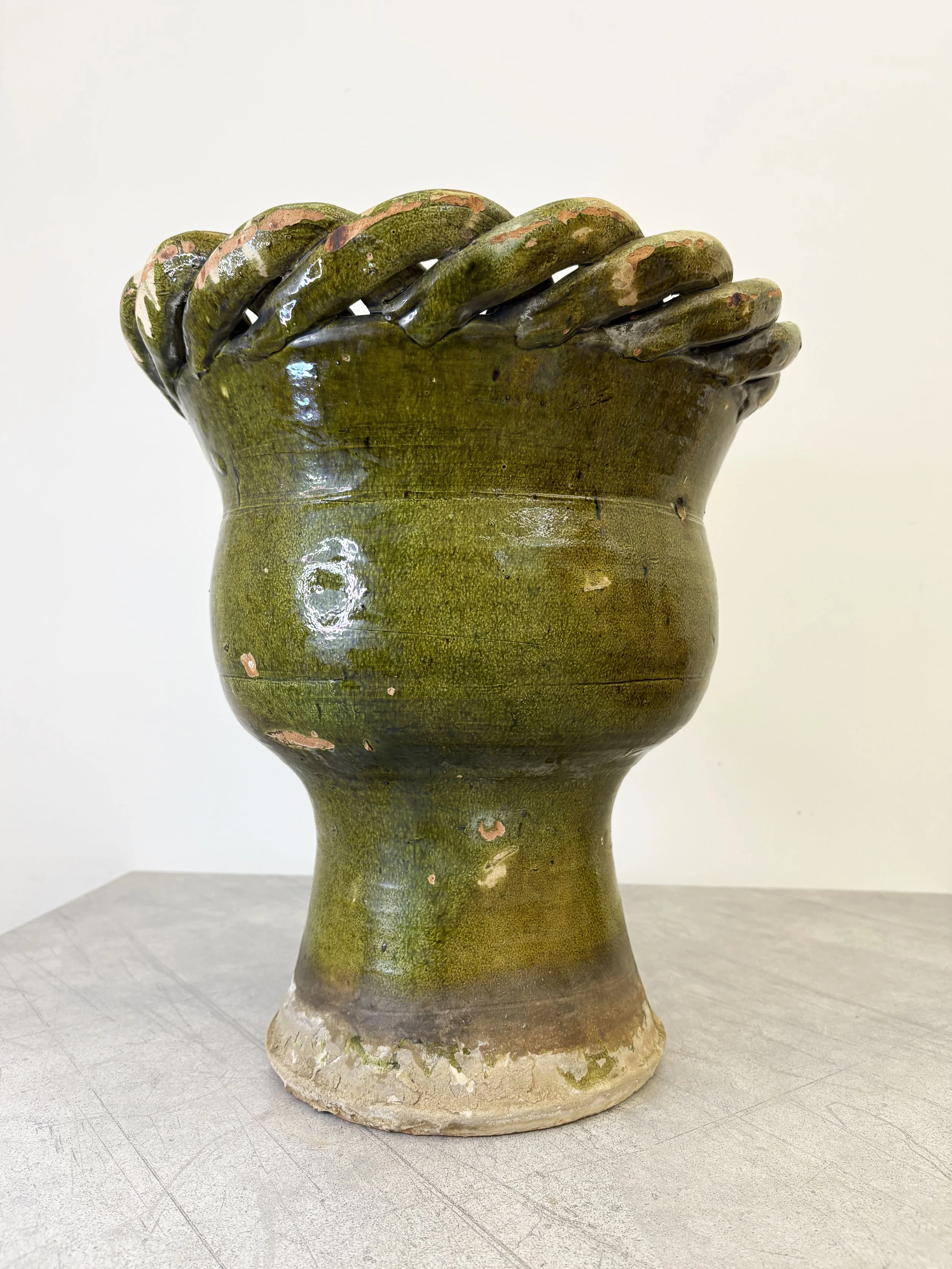 large handmade ceramic plant pot Puglia