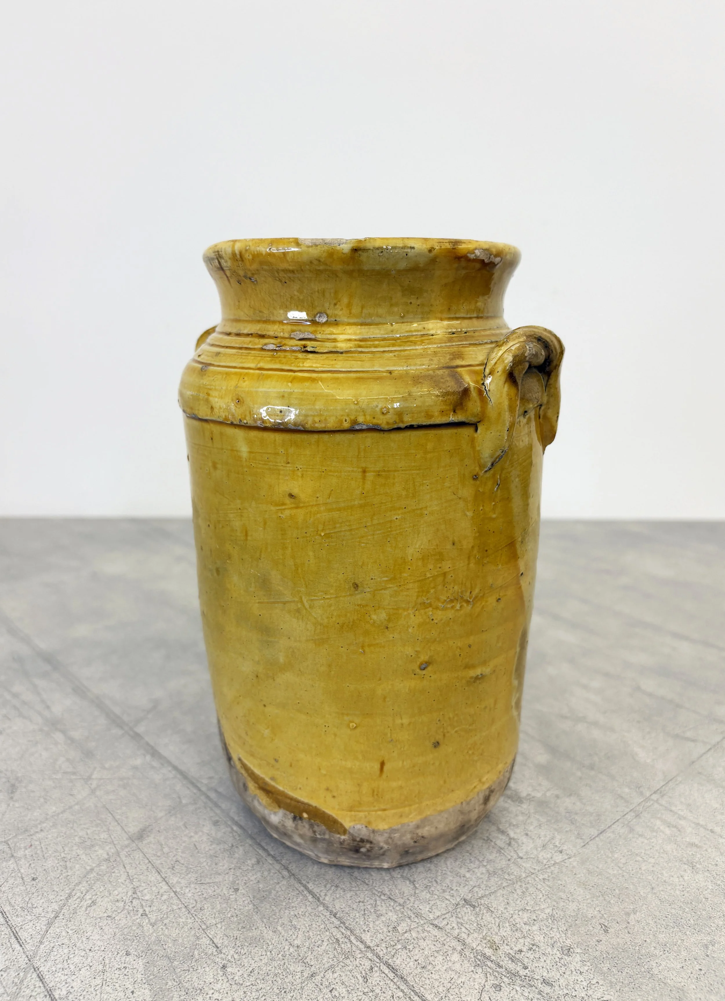 vintage Italian yellow glaze vase