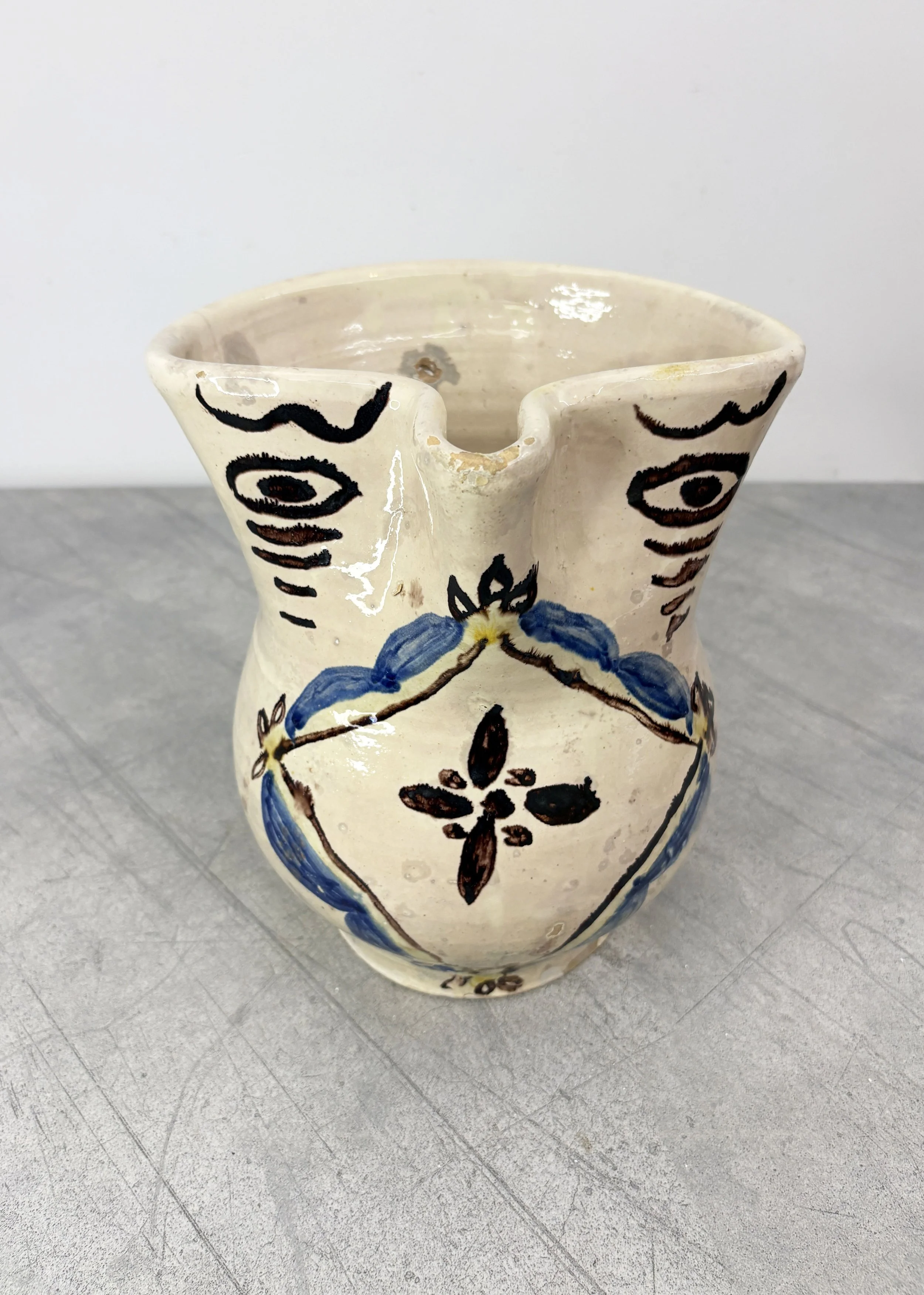 rustic hand painted farmhouse pitcher Puglia
