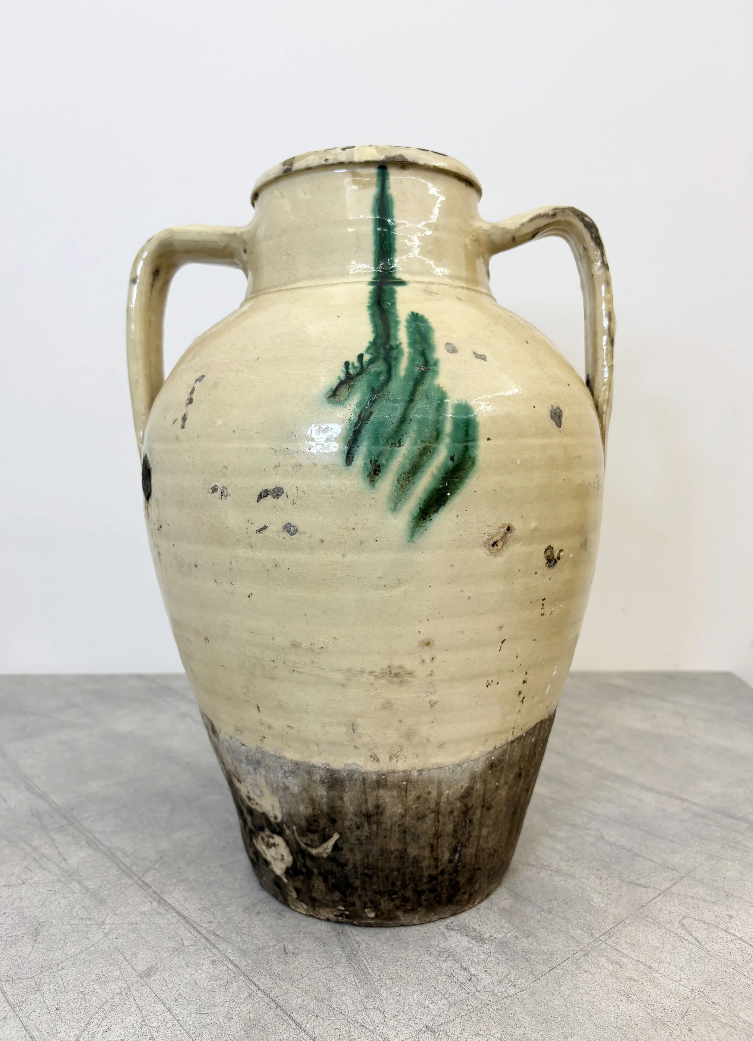 antique southern Italian hand painted tree of life pot