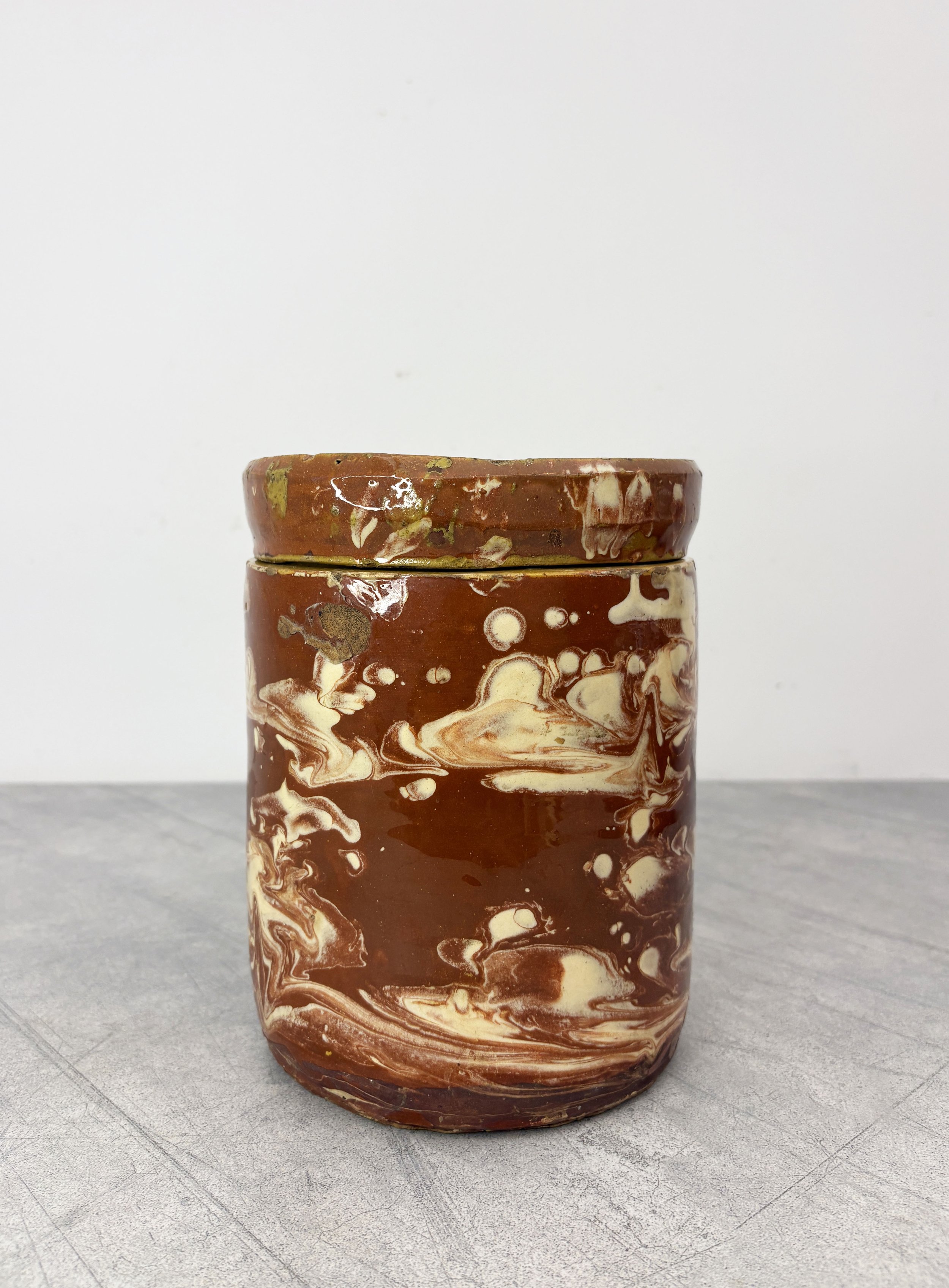 antique marbled ceramic jar Puglia