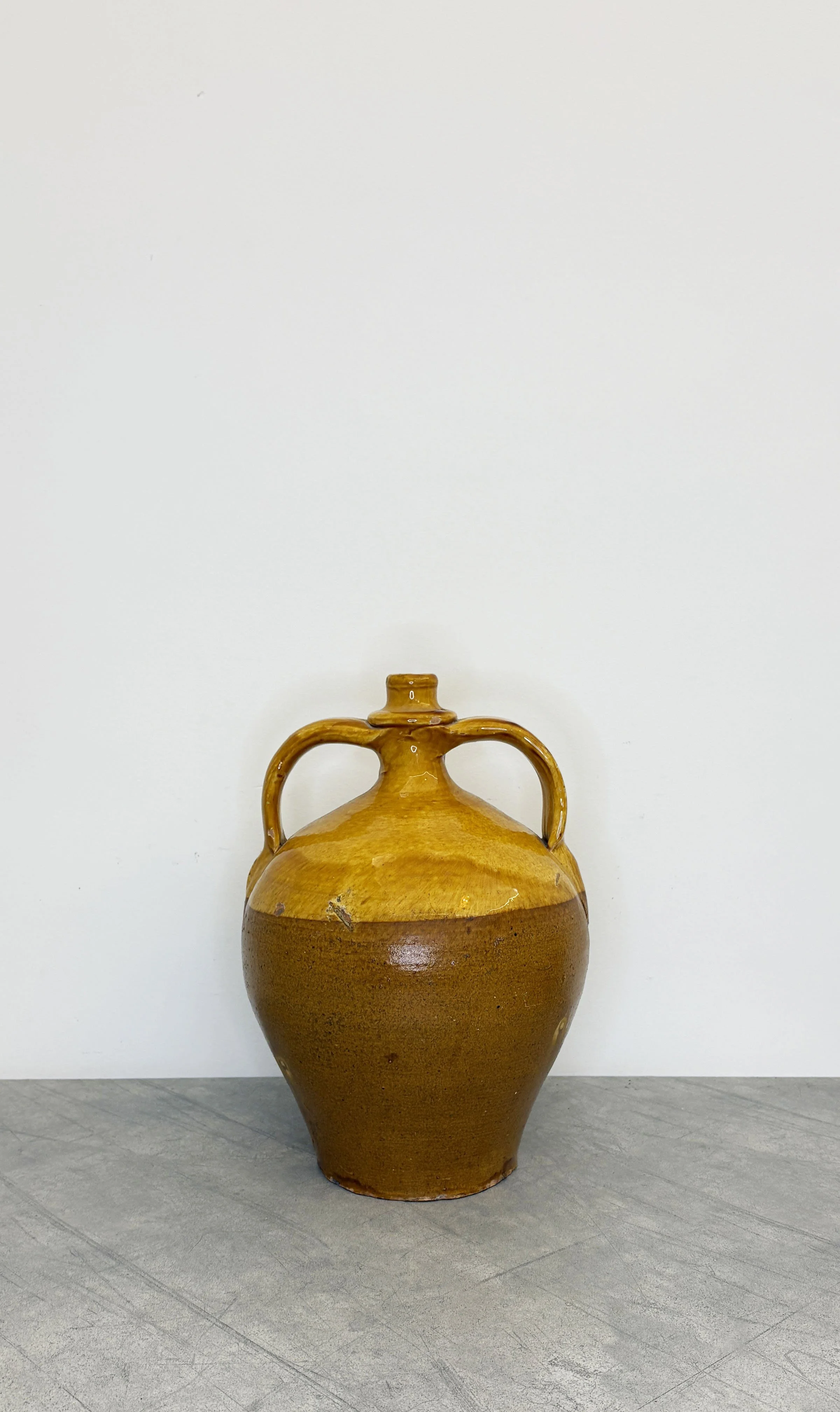 yellow glazed antique amphora from Puglia