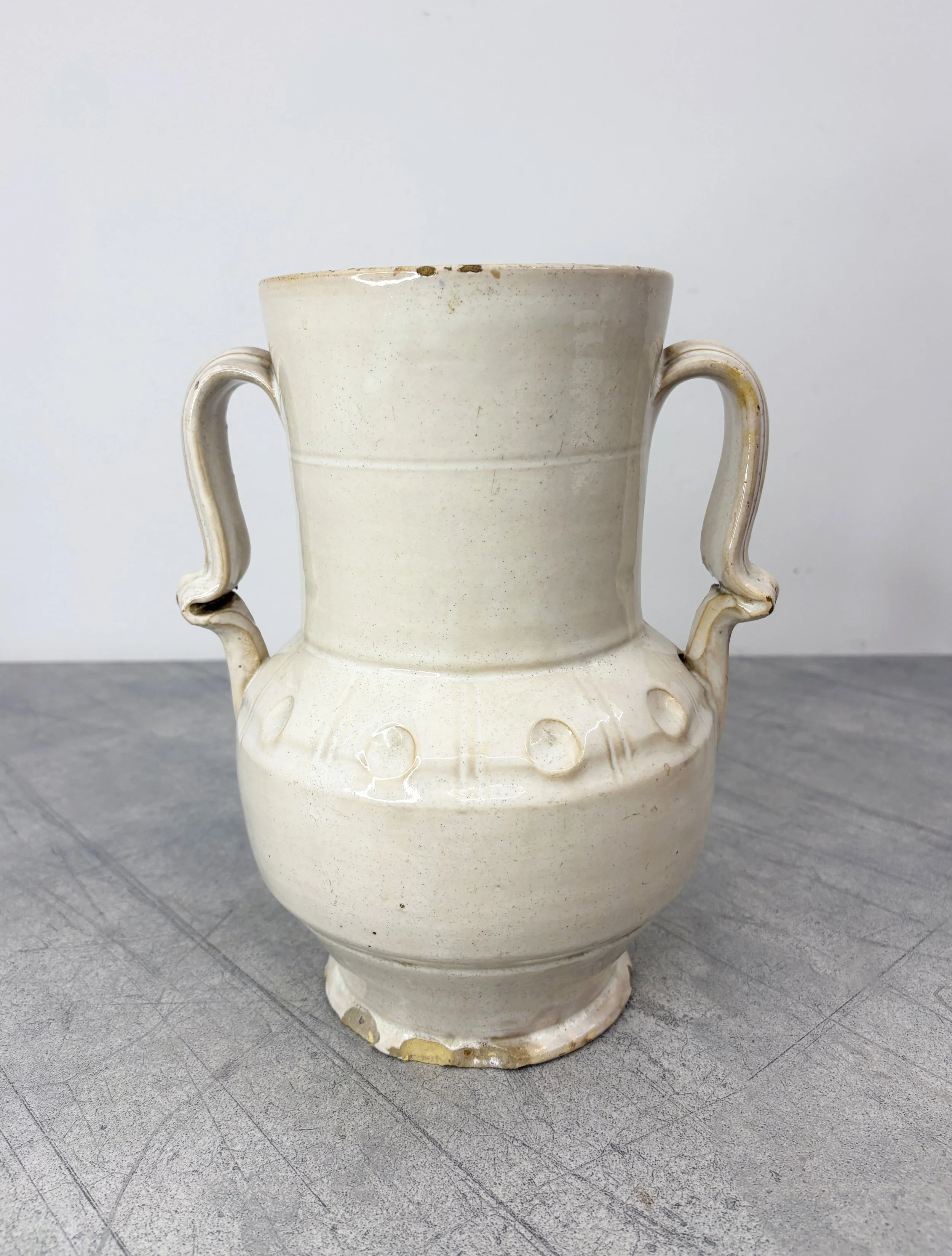 antique ivory ceramic vase Puglia