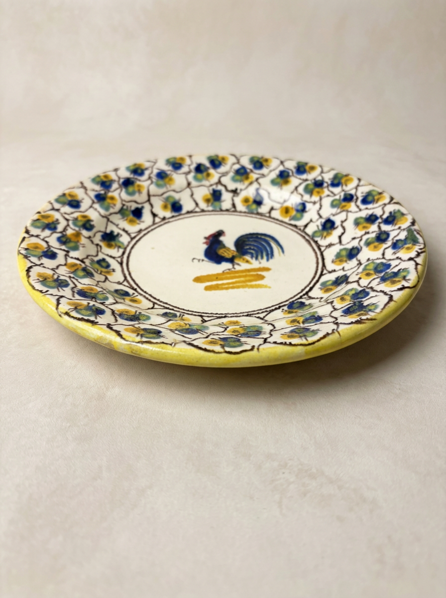 vintage Luigi Motolese plate with rooster design